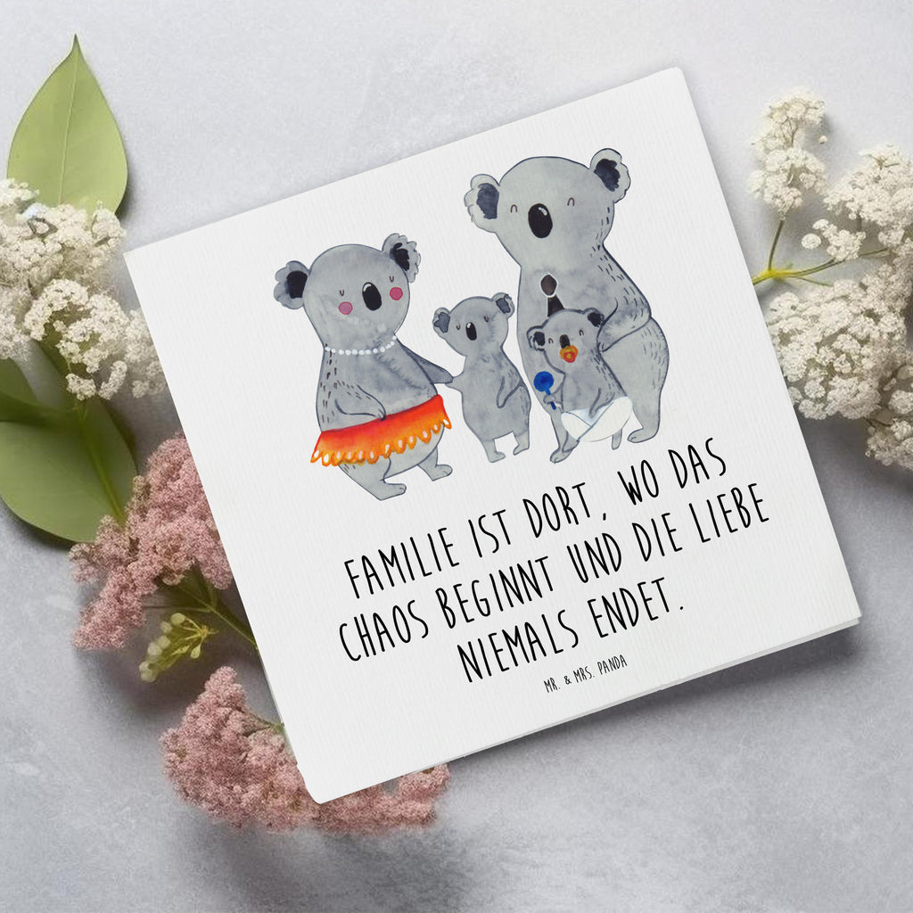 Deluxe Karte Koala Familie Karte, Grußkarte, Klappkarte, Einladungskarte, Glückwunschkarte, Hochzeitskarte, Geburtstagskarte, Hochwertige Grußkarte, Hochwertige Klappkarte, Familie, Vatertag, Muttertag, Bruder, Schwester, Mama, Papa, Oma, Opa, Koala, Koalas, Family, Kinder, Geschwister, Familienleben