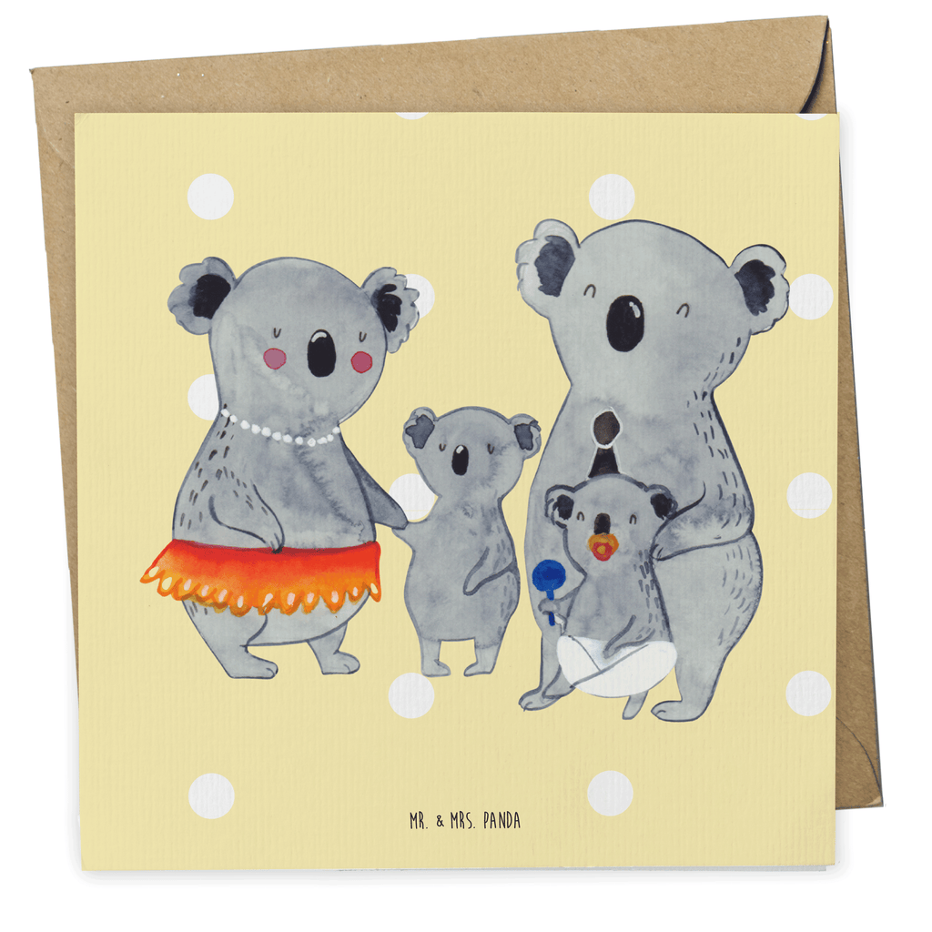 Deluxe Karte Koala Familie Karte, Grußkarte, Klappkarte, Einladungskarte, Glückwunschkarte, Hochzeitskarte, Geburtstagskarte, Hochwertige Grußkarte, Hochwertige Klappkarte, Familie, Vatertag, Muttertag, Bruder, Schwester, Mama, Papa, Oma, Opa, Koala, Koalas, Family, Kinder, Geschwister, Familienleben