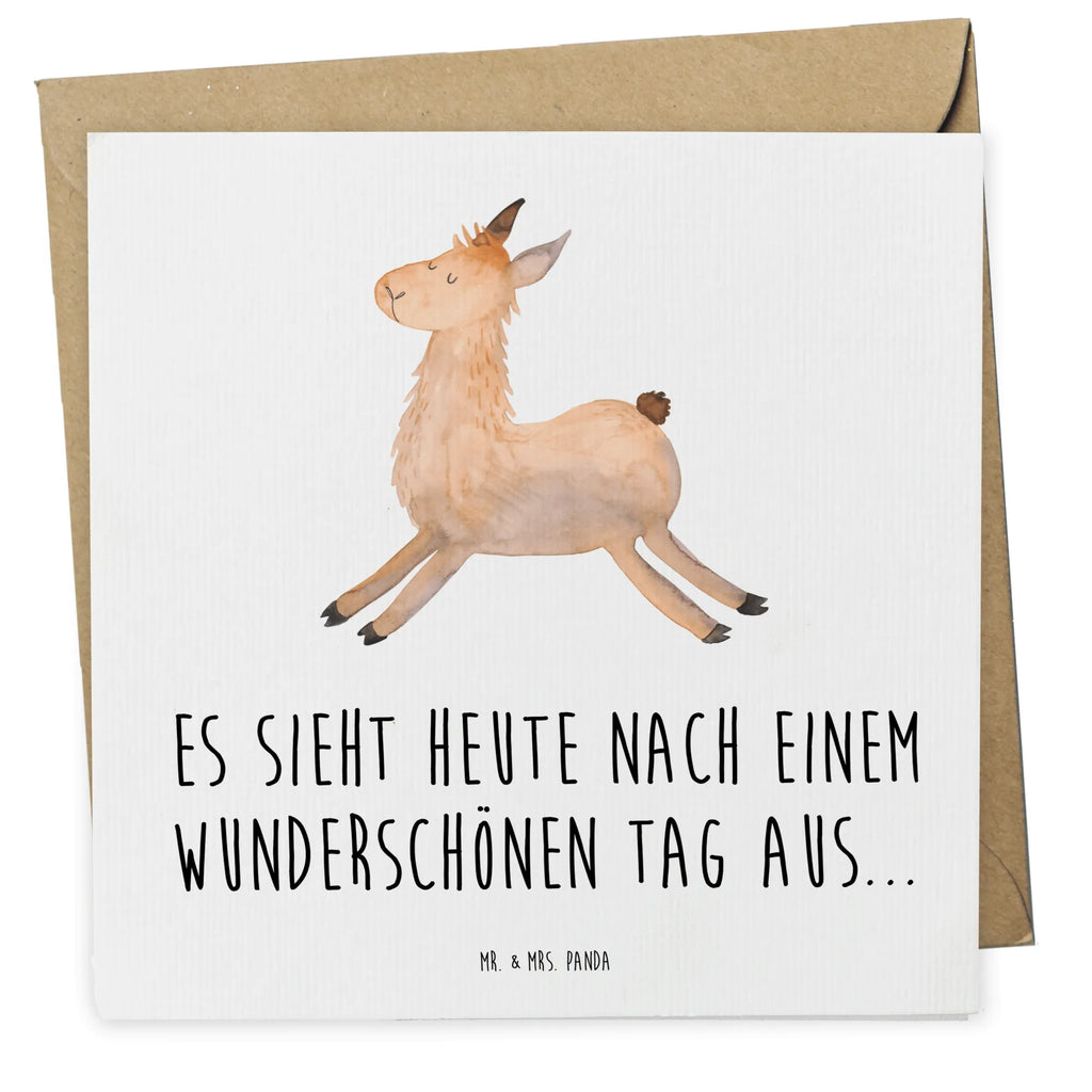 Deluxe Karte Lama Springen Karte, Grußkarte, Klappkarte, Einladungskarte, Glückwunschkarte, Hochzeitskarte, Geburtstagskarte, Hochwertige Grußkarte, Hochwertige Klappkarte, Lama, Alpaka, Lamas, Lieblingstag, Happy day, fröhlich, Glück, Freundin, Liebeskummer, Neustart, guten Morgen, Start, Prüfung, Abitur