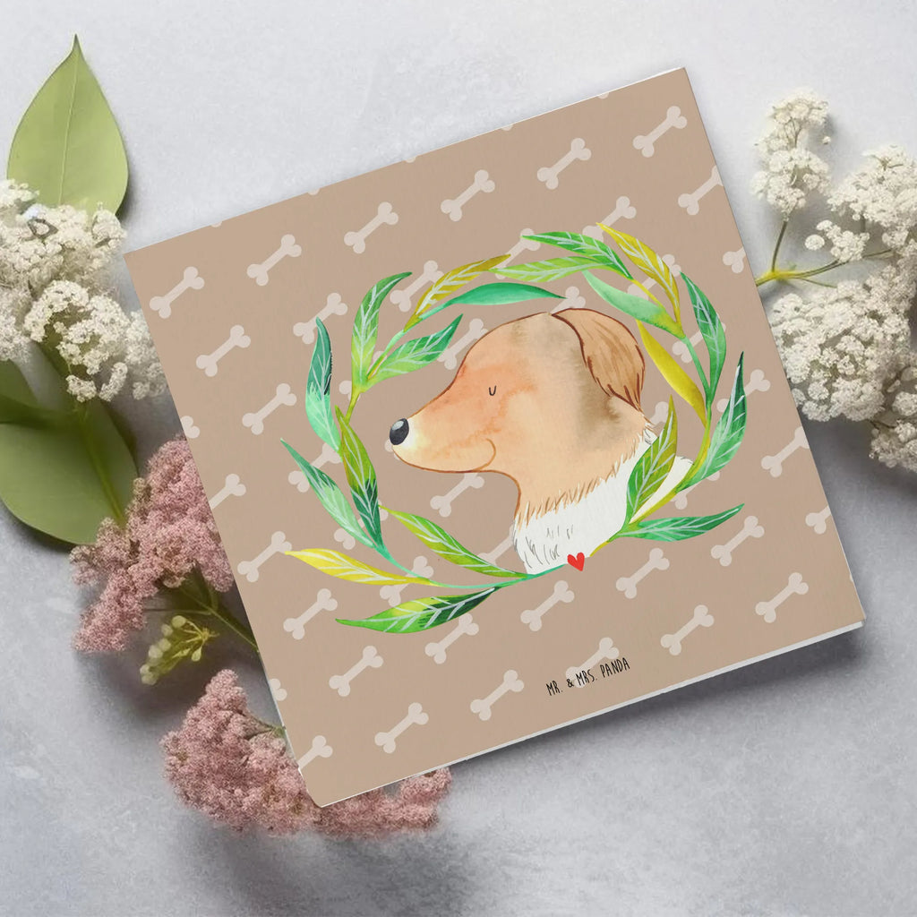 Deluxe Karte Hund Blumen Karte, Grußkarte, Klappkarte, Einladungskarte, Glückwunschkarte, Hochzeitskarte, Geburtstagskarte, Hochwertige Grußkarte, Hochwertige Klappkarte, Hund, Hundemotiv, Haustier, Hunderasse, Tierliebhaber, Hundebesitzer, Sprüche, Ranke, Therapie, Selbsttherapie, Hundeliebe, Hundeglück, Hunde