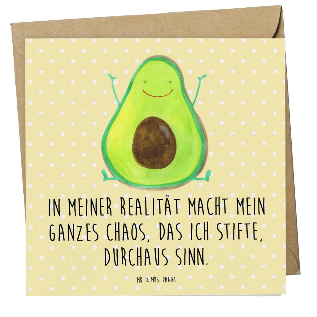 Deluxe Karte Avocado Glücklich Karte, Grußkarte, Klappkarte, Einladungskarte, Glückwunschkarte, Hochzeitskarte, Geburtstagskarte, Hochwertige Grußkarte, Hochwertige Klappkarte, Avocado, Veggie, Vegan, Gesund, Chaos