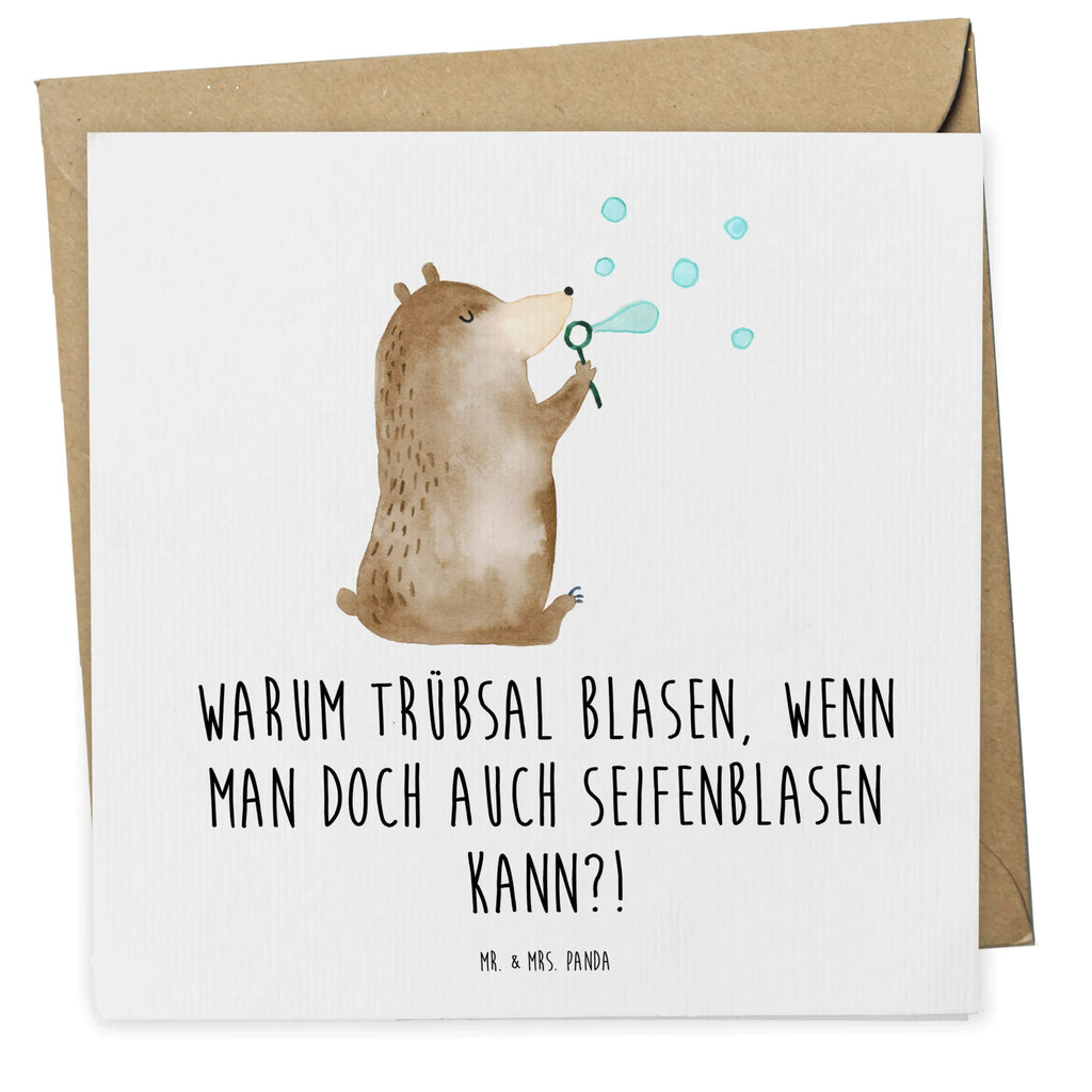 Deluxe Karte Bär Seifenblasen Karte, Grußkarte, Klappkarte, Einladungskarte, Glückwunschkarte, Hochzeitskarte, Geburtstagskarte, Hochwertige Grußkarte, Hochwertige Klappkarte, Bär, Teddy, Teddybär, Seifenblasen Bär Lustig Sein Glücklich Traurig Happy