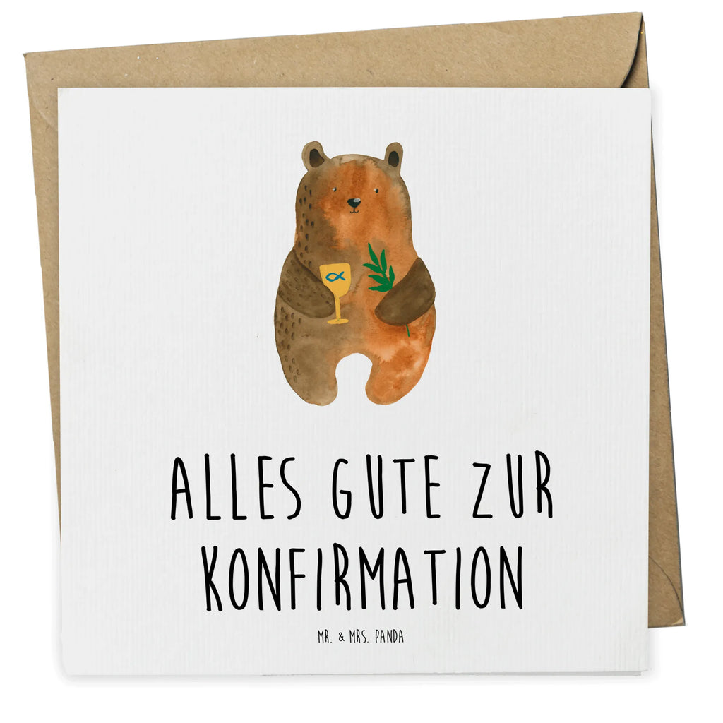 Deluxe Karte Bär Konfirmation Karte, Grußkarte, Klappkarte, Einladungskarte, Glückwunschkarte, Hochzeitskarte, Geburtstagskarte, Hochwertige Grußkarte, Hochwertige Klappkarte, Bär, Teddy, Teddybär, Konfirmation, Kirche, evangelisch, Gottesdienst