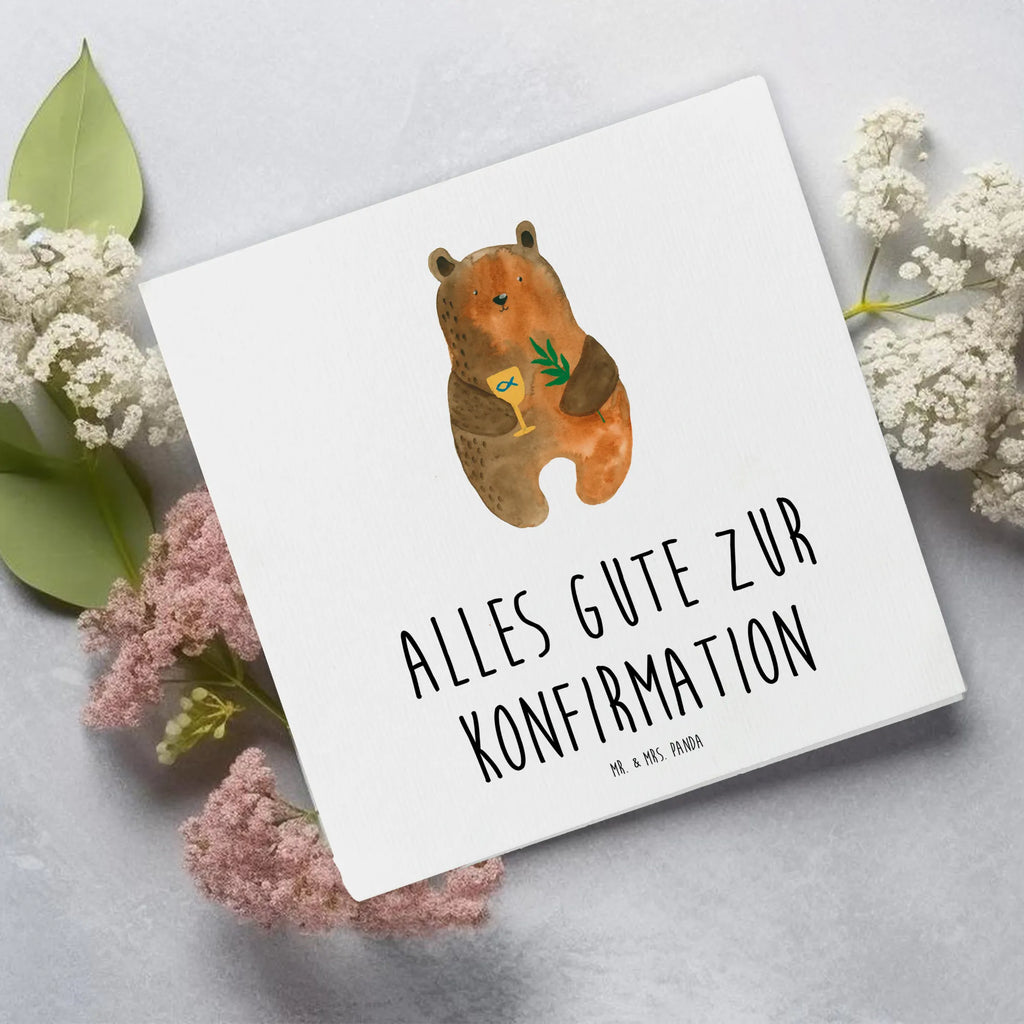 Deluxe Karte Bär Konfirmation Karte, Grußkarte, Klappkarte, Einladungskarte, Glückwunschkarte, Hochzeitskarte, Geburtstagskarte, Hochwertige Grußkarte, Hochwertige Klappkarte, Bär, Teddy, Teddybär, Konfirmation, Kirche, evangelisch, Gottesdienst