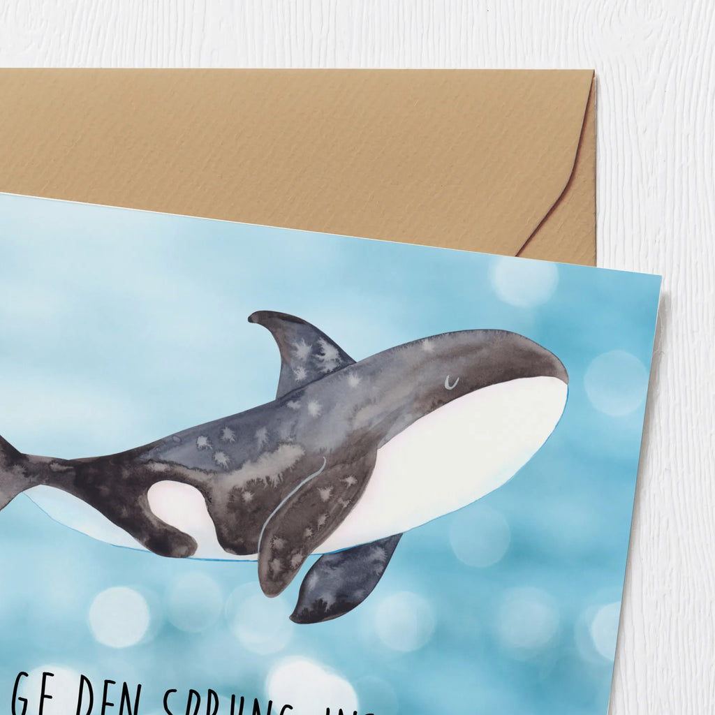 Deluxe Karte Orca Karte, Grußkarte, Klappkarte, Einladungskarte, Glückwunschkarte, Hochzeitskarte, Geburtstagskarte, Hochwertige Grußkarte, Hochwertige Klappkarte, Meerestiere, Meer, Urlaub, Orca, Orcas, Killerwal, Wal, Möglichkeiten, Büro, Arbeit, Motivation, Selbstliebe, Neustart, Startup