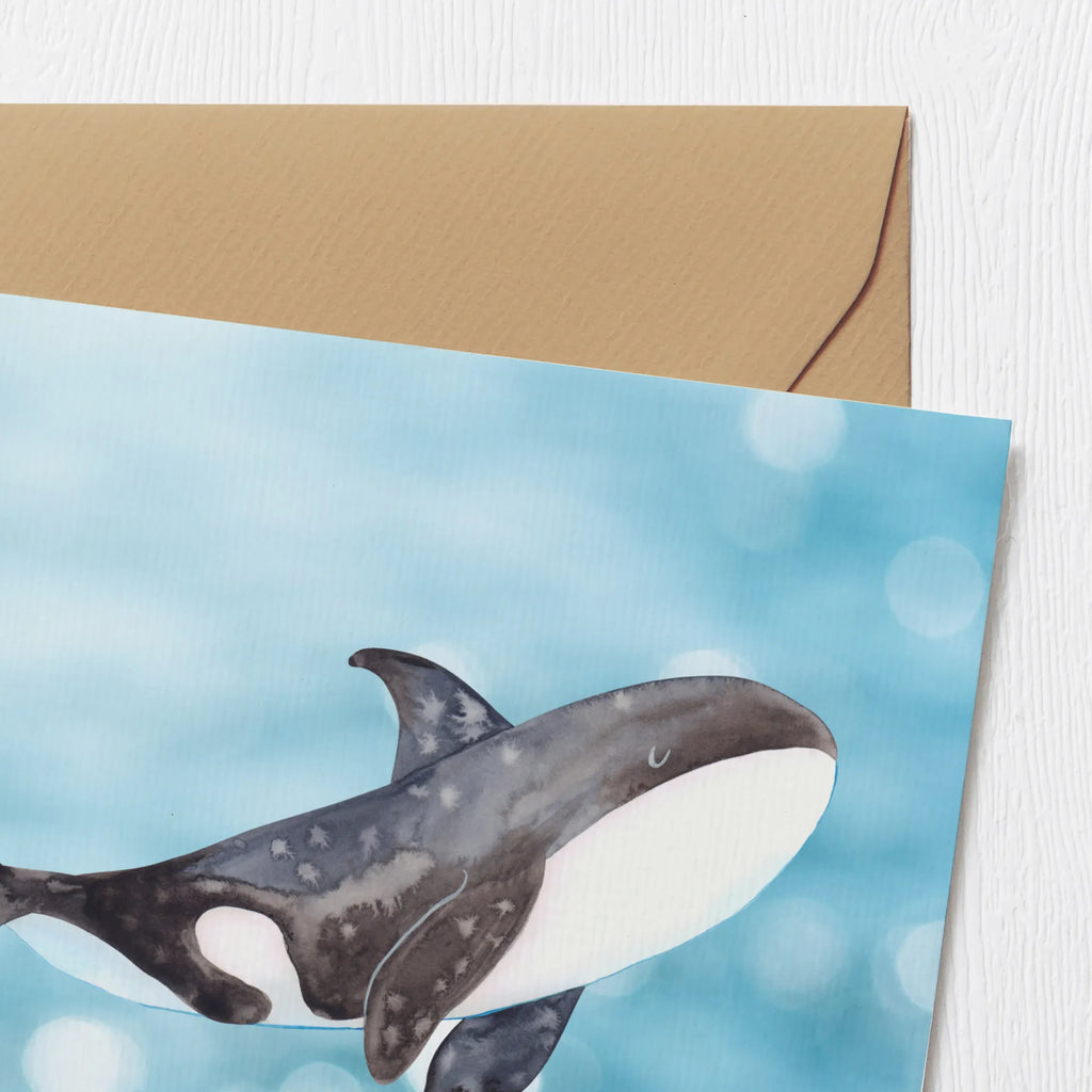 Deluxe Karte Orca Karte, Grußkarte, Klappkarte, Einladungskarte, Glückwunschkarte, Hochzeitskarte, Geburtstagskarte, Hochwertige Grußkarte, Hochwertige Klappkarte, Meerestiere, Meer, Urlaub, Orca, Orcas, Killerwal, Wal, Möglichkeiten, Büro, Arbeit, Motivation, Selbstliebe, Neustart, Startup