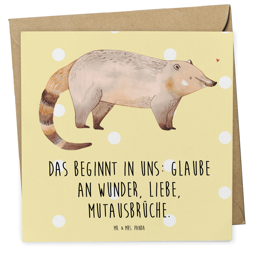 Deluxe Karte Nasenbär Karte, Grußkarte, Klappkarte, Einladungskarte, Glückwunschkarte, Hochzeitskarte, Geburtstagskarte, Hochwertige Grußkarte, Hochwertige Klappkarte, Tiermotive, Gute Laune, lustige Sprüche, Tiere, Nasenbär, Nasenbären, Rüsselbär, Bär