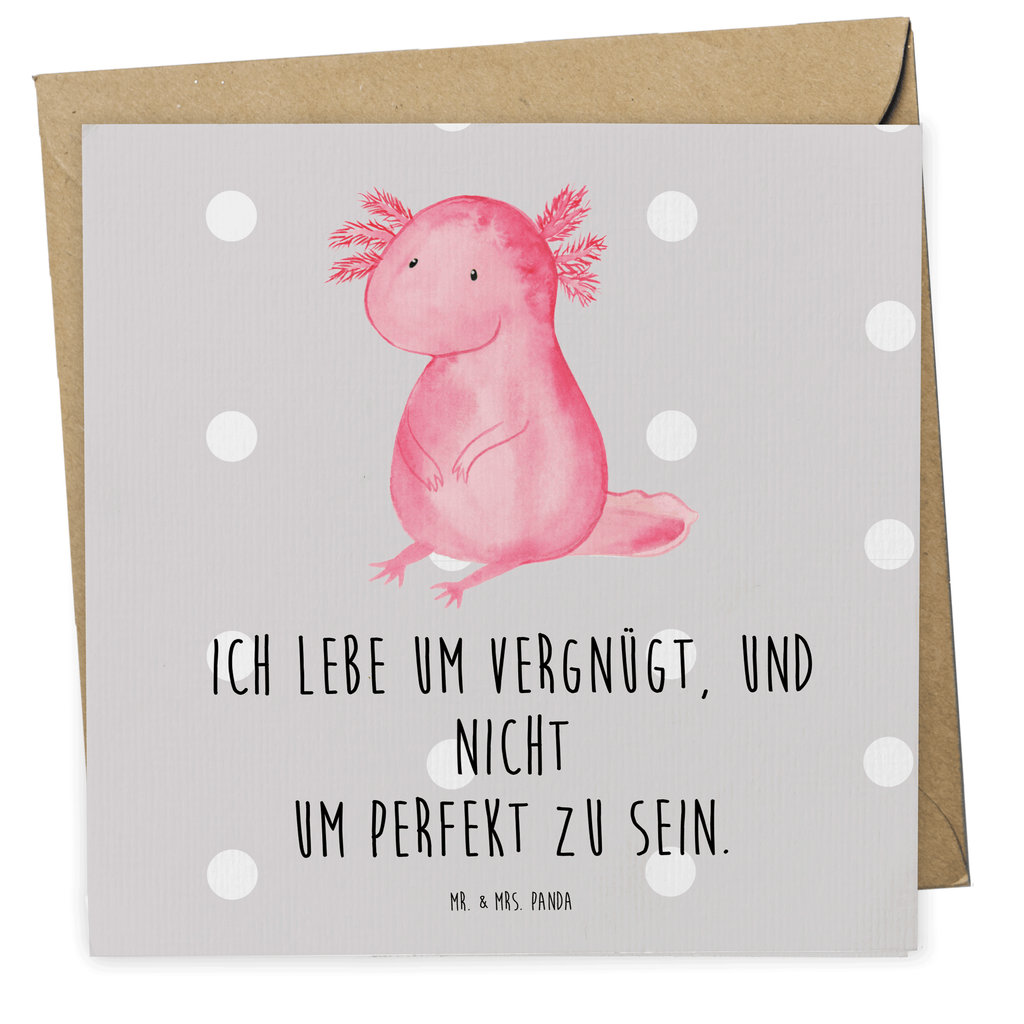 Deluxe Karte Axolotl null Karte, Grußkarte, Klappkarte, Einladungskarte, Glückwunschkarte, Hochzeitskarte, Geburtstagskarte, Hochwertige Grußkarte, Hochwertige Klappkarte, Axolotl, Molch, Axolot, vergnügt, fröhlich, zufrieden, Lebensstil, Weisheit, Lebensweisheit, Liebe, Freundin