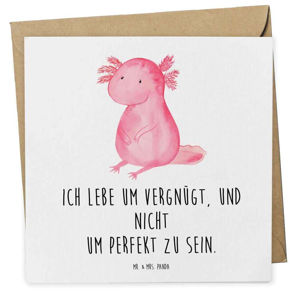 Deluxe Karte Axolotl null Karte, Grußkarte, Klappkarte, Einladungskarte, Glückwunschkarte, Hochzeitskarte, Geburtstagskarte, Hochwertige Grußkarte, Hochwertige Klappkarte, Axolotl, Molch, Axolot, vergnügt, fröhlich, zufrieden, Lebensstil, Weisheit, Lebensweisheit, Liebe, Freundin