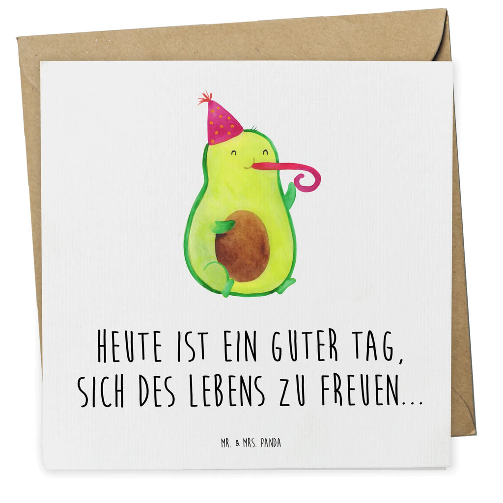 Deluxe Karte Avocado Feier Karte, Grußkarte, Klappkarte, Einladungskarte, Glückwunschkarte, Hochzeitskarte, Geburtstagskarte, Hochwertige Grußkarte, Hochwertige Klappkarte, Avocado, Veggie, Vegan, Gesund, Party, Feierlichkeit, Feier, Fete, Geburtstag, Gute Laune, Tröte