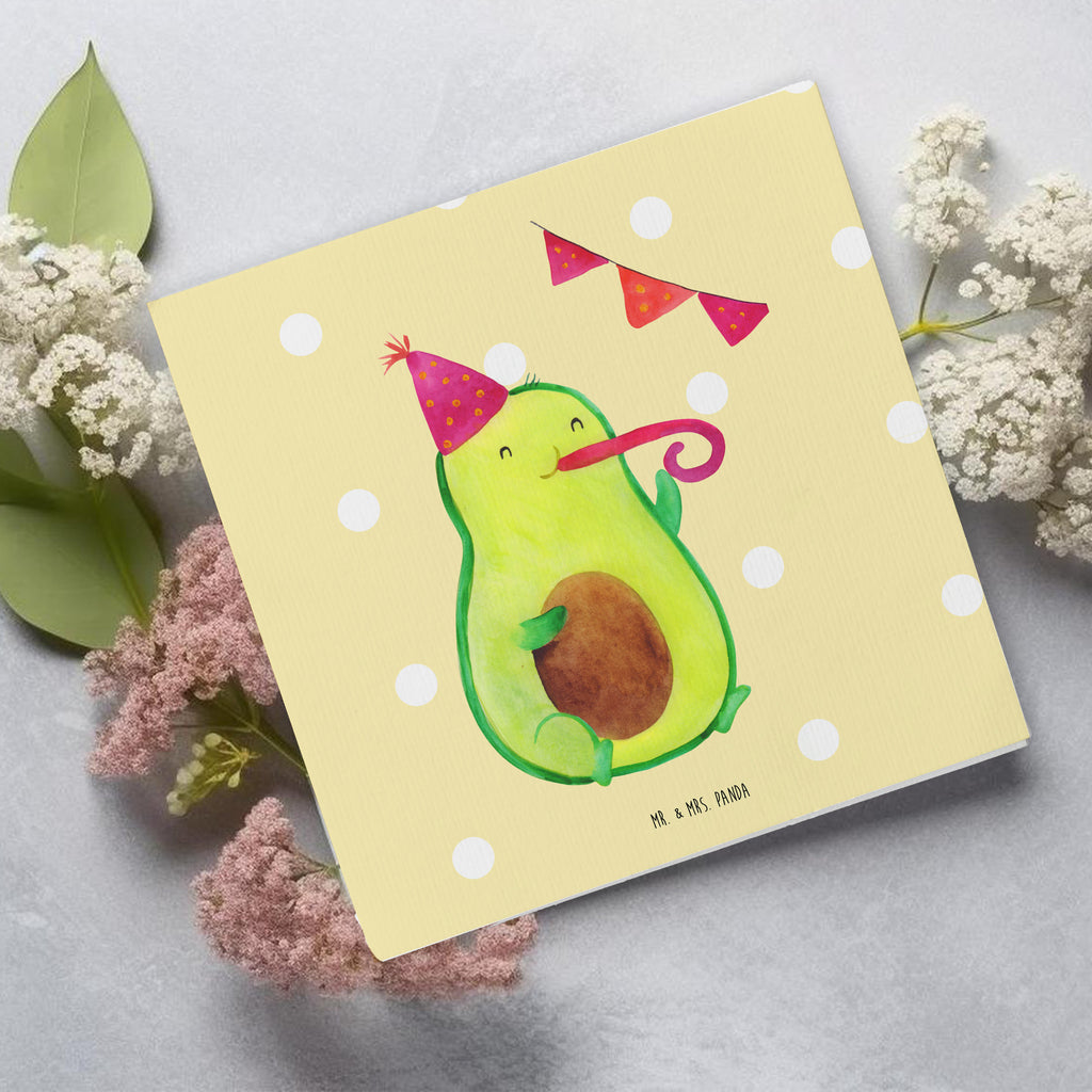 Deluxe Karte Avocado Party Zeit Karte, Grußkarte, Klappkarte, Einladungskarte, Glückwunschkarte, Hochzeitskarte, Geburtstagskarte, Hochwertige Grußkarte, Hochwertige Klappkarte, Avocado, Veggie, Vegan, Gesund