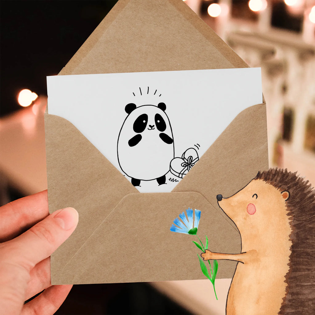 Deluxe Karte Panda Dankeschön Karte, Grußkarte, Klappkarte, Einladungskarte, Glückwunschkarte, Hochzeitskarte, Geburtstagskarte, Hochwertige Grußkarte, Hochwertige Klappkarte