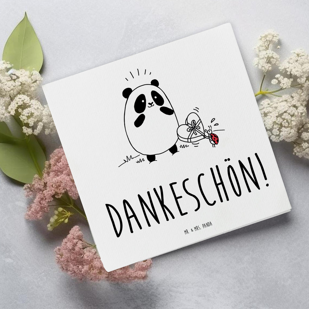 Deluxe Karte Panda Dankeschön Karte, Grußkarte, Klappkarte, Einladungskarte, Glückwunschkarte, Hochzeitskarte, Geburtstagskarte, Hochwertige Grußkarte, Hochwertige Klappkarte