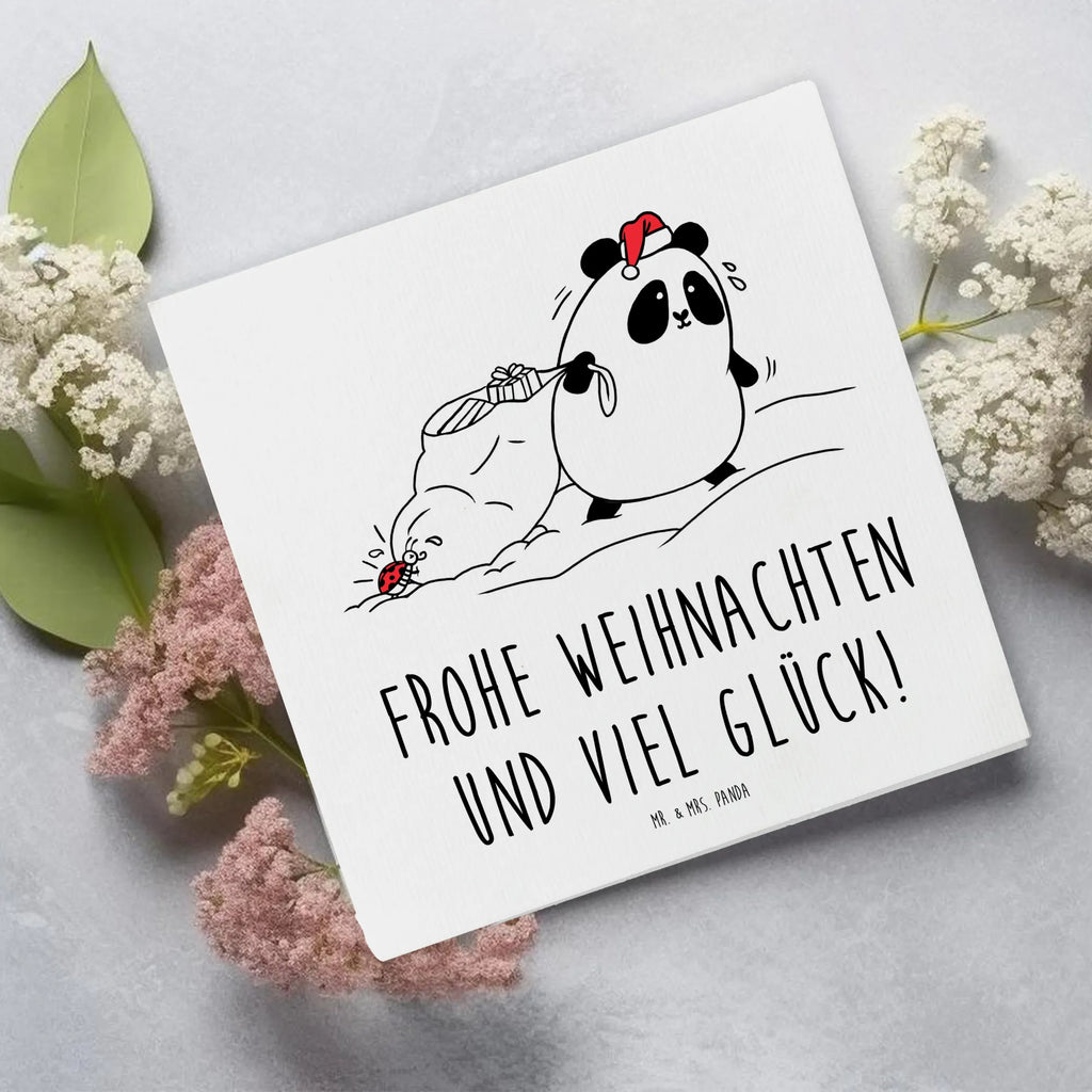 Deluxe Karte Panda Weihnachten Karte, Grußkarte, Klappkarte, Einladungskarte, Glückwunschkarte, Hochzeitskarte, Geburtstagskarte, Hochwertige Grußkarte, Hochwertige Klappkarte