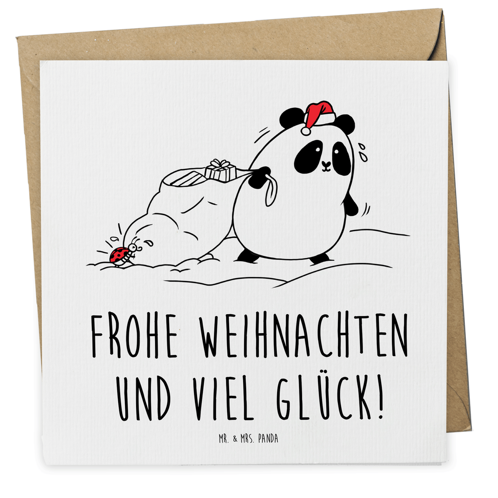 Deluxe Karte Panda Weihnachten Karte, Grußkarte, Klappkarte, Einladungskarte, Glückwunschkarte, Hochzeitskarte, Geburtstagskarte, Hochwertige Grußkarte, Hochwertige Klappkarte