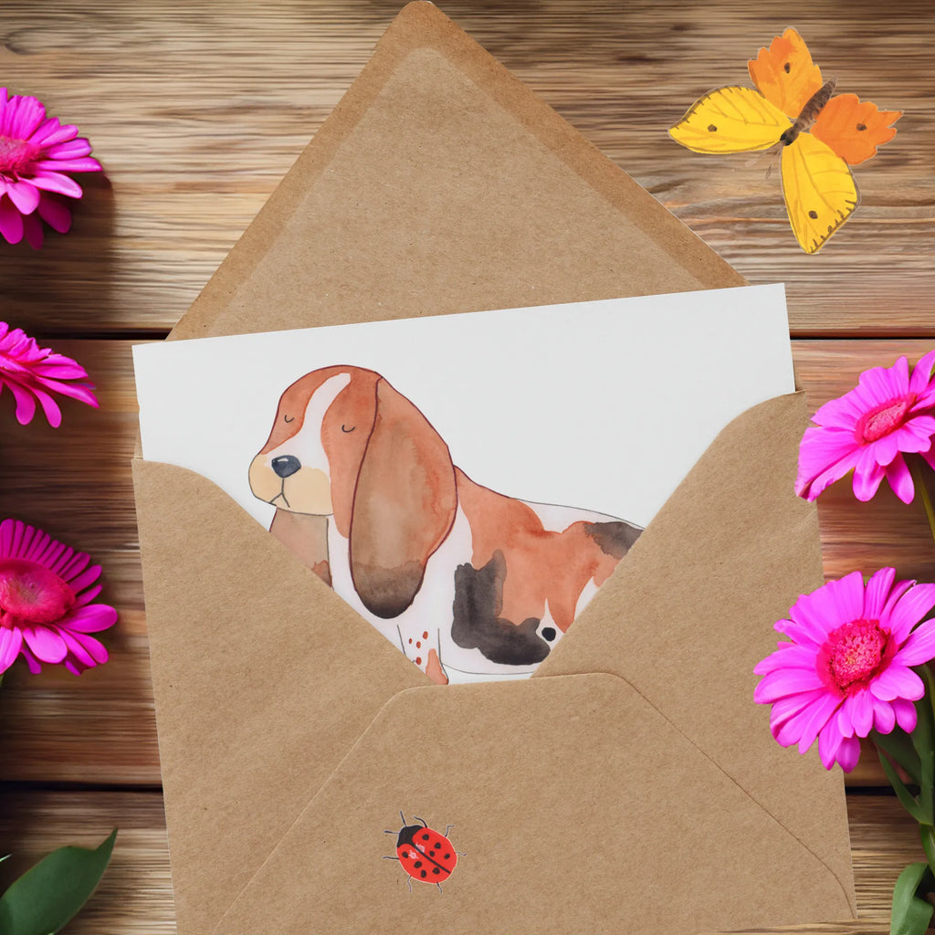 Deluxe Karte Hund Basset Hound Karte, Grußkarte, Klappkarte, Einladungskarte, Glückwunschkarte, Hochzeitskarte, Geburtstagskarte, Hochwertige Grußkarte, Hochwertige Klappkarte, Hund, Hundemotiv, Haustier, Hunderasse, Tierliebhaber, Hundebesitzer, Sprüche, Basset Hound, Basset, Hundeliebe, kinderlos