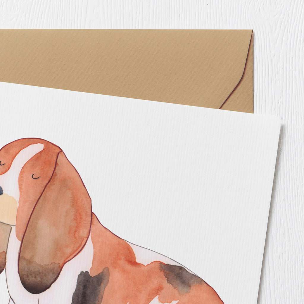 Deluxe Karte Hund Basset Hound Karte, Grußkarte, Klappkarte, Einladungskarte, Glückwunschkarte, Hochzeitskarte, Geburtstagskarte, Hochwertige Grußkarte, Hochwertige Klappkarte, Hund, Hundemotiv, Haustier, Hunderasse, Tierliebhaber, Hundebesitzer, Sprüche, Basset Hound, Basset, Hundeliebe, kinderlos