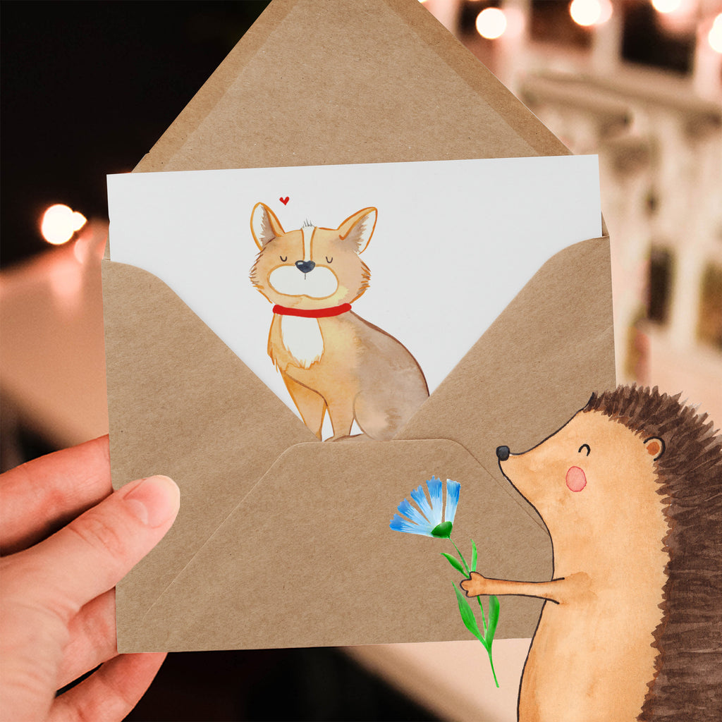 Deluxe Karte Hund Glück Karte, Grußkarte, Klappkarte, Einladungskarte, Glückwunschkarte, Hochzeitskarte, Geburtstagskarte, Hochwertige Grußkarte, Hochwertige Klappkarte, Hund, Hundemotiv, Haustier, Hunderasse, Tierliebhaber, Hundebesitzer, Sprüche, Corgie, Hundeliebe, Spruch, Hundemama, Liebe