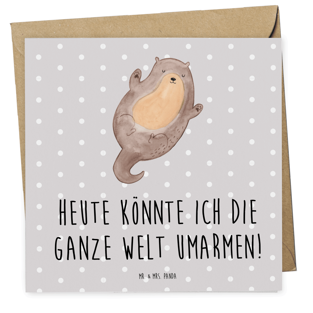 Deluxe Karte Otter Umarmen Karte, Grußkarte, Klappkarte, Einladungskarte, Glückwunschkarte, Hochzeitskarte, Geburtstagskarte, Hochwertige Grußkarte, Hochwertige Klappkarte, Otter, Fischotter, Seeotter, Otter Seeotter See Otter