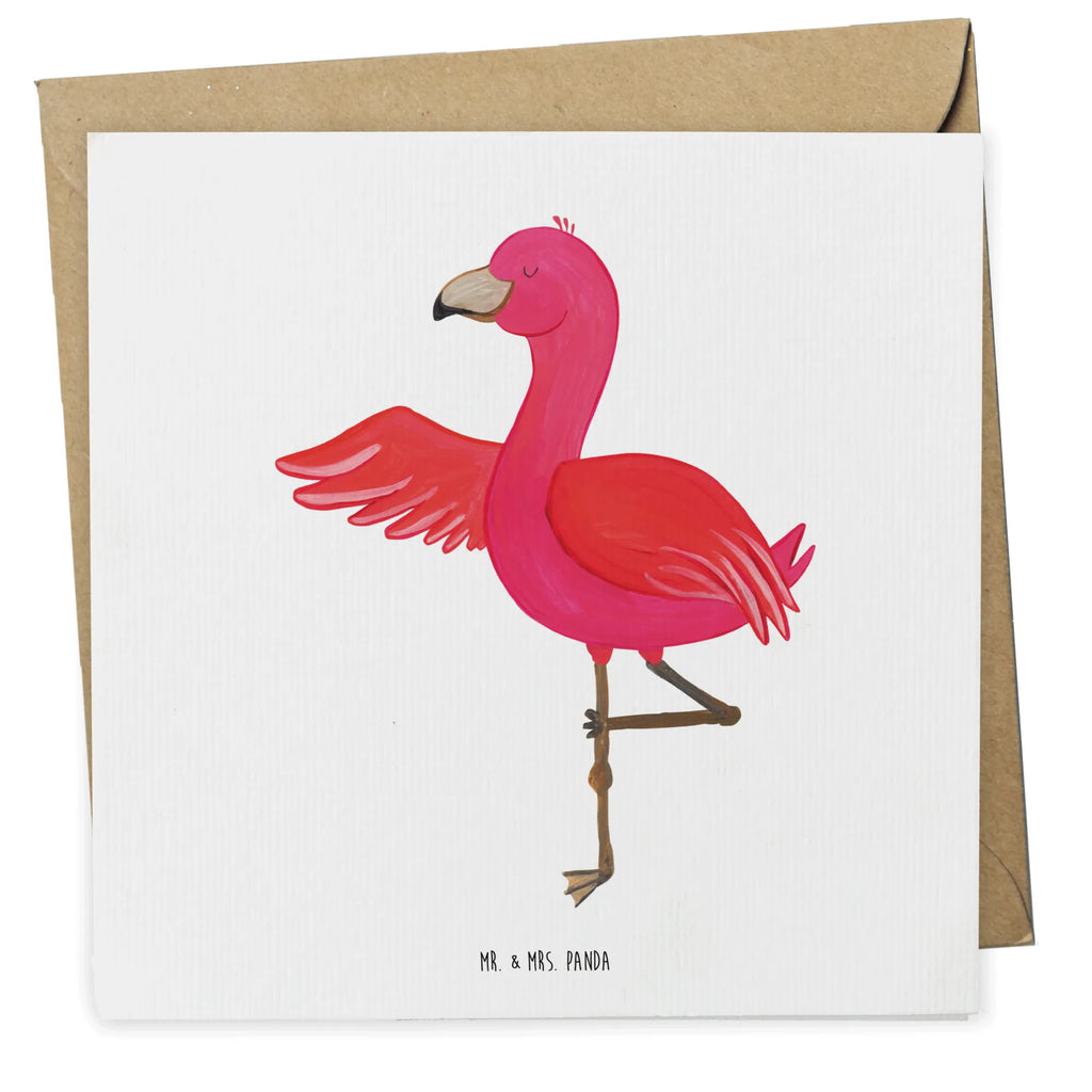 Deluxe Karte Flamingo Yoga Karte, Grußkarte, Klappkarte, Einladungskarte, Glückwunschkarte, Hochzeitskarte, Geburtstagskarte, Hochwertige Grußkarte, Hochwertige Klappkarte, Flamingo, Vogel, Yoga, Namaste, Achtsamkeit, Yoga-Übung, Entspannung, Ärger, Aufregen, Tiefenentspannung