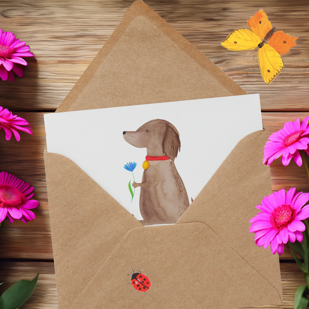 Deluxe Karte Hund Blume Karte, Grußkarte, Klappkarte, Einladungskarte, Glückwunschkarte, Hochzeitskarte, Geburtstagskarte, Hochwertige Grußkarte, Hochwertige Klappkarte, Hund, Hundemotiv, Haustier, Hunderasse, Tierliebhaber, Hundebesitzer, Sprüche, Hunde, Frauchen, Hundeliebe