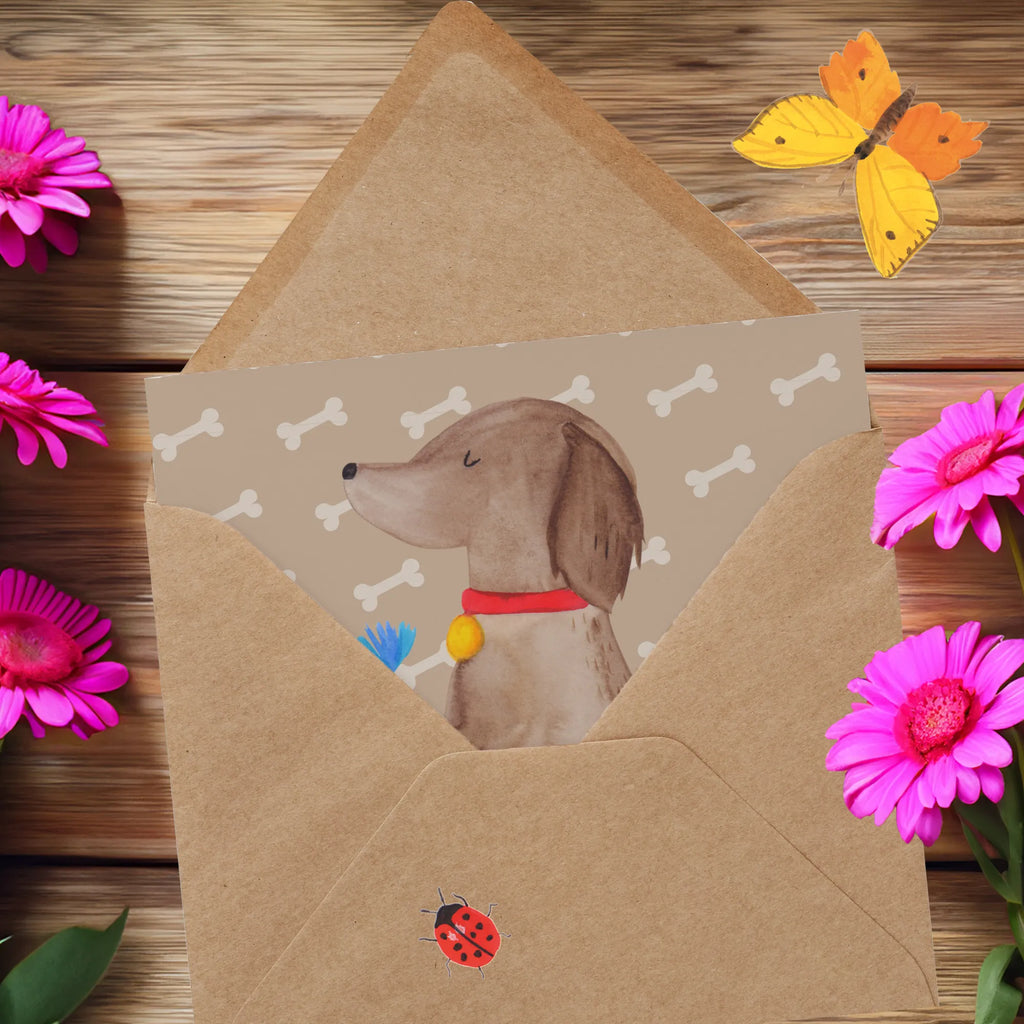 Deluxe Karte Hund Blume Karte, Grußkarte, Klappkarte, Einladungskarte, Glückwunschkarte, Hochzeitskarte, Geburtstagskarte, Hochwertige Grußkarte, Hochwertige Klappkarte, Hund, Hundemotiv, Haustier, Hunderasse, Tierliebhaber, Hundebesitzer, Sprüche, Hunde, Frauchen, Hundeliebe