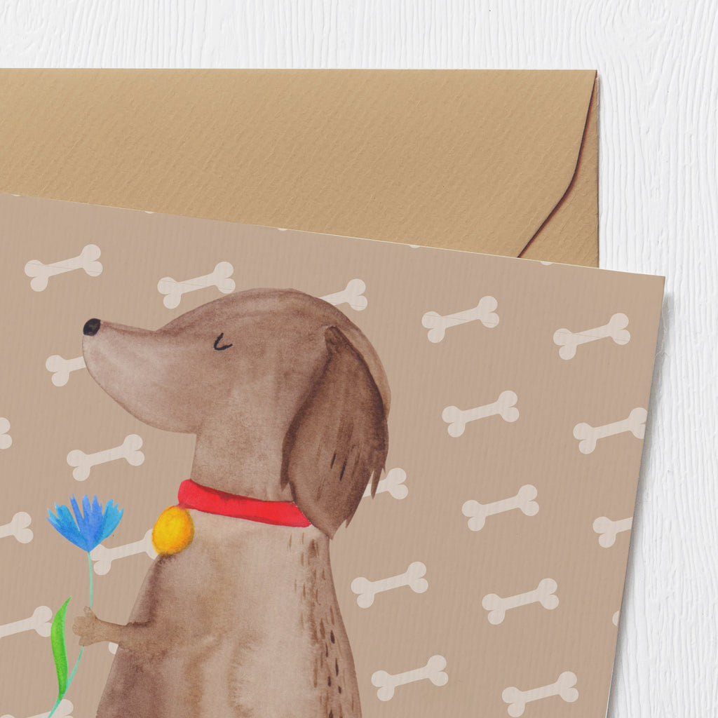 Deluxe Karte Hund Blume Karte, Grußkarte, Klappkarte, Einladungskarte, Glückwunschkarte, Hochzeitskarte, Geburtstagskarte, Hochwertige Grußkarte, Hochwertige Klappkarte, Hund, Hundemotiv, Haustier, Hunderasse, Tierliebhaber, Hundebesitzer, Sprüche, Hunde, Frauchen, Hundeliebe