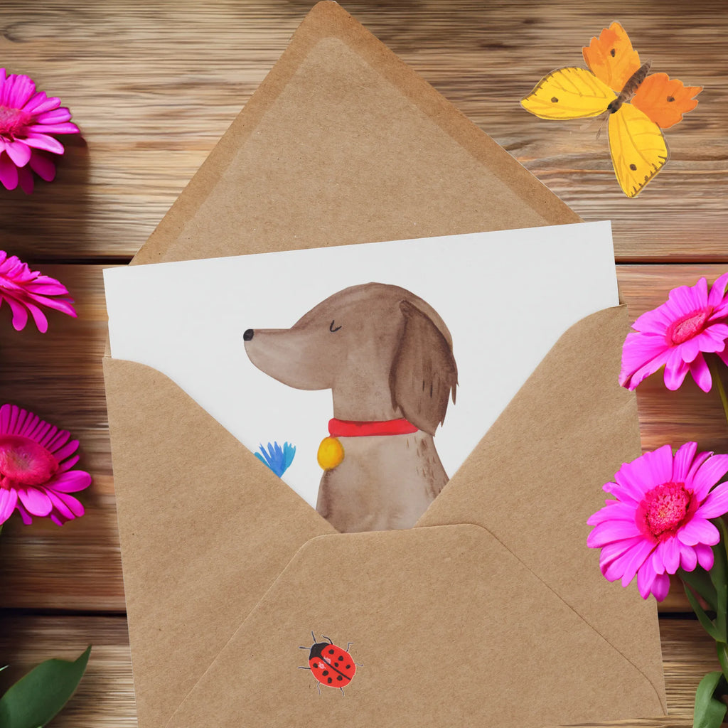 Deluxe Karte Hund Blume Karte, Grußkarte, Klappkarte, Einladungskarte, Glückwunschkarte, Hochzeitskarte, Geburtstagskarte, Hochwertige Grußkarte, Hochwertige Klappkarte, Hund, Hundemotiv, Haustier, Hunderasse, Tierliebhaber, Hundebesitzer, Sprüche, Hunde, Frauchen, Hundeliebe