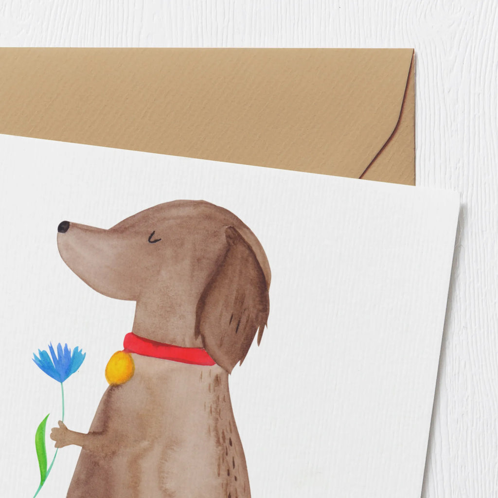 Deluxe Karte Hund Blume Karte, Grußkarte, Klappkarte, Einladungskarte, Glückwunschkarte, Hochzeitskarte, Geburtstagskarte, Hochwertige Grußkarte, Hochwertige Klappkarte, Hund, Hundemotiv, Haustier, Hunderasse, Tierliebhaber, Hundebesitzer, Sprüche, Hunde, Frauchen, Hundeliebe