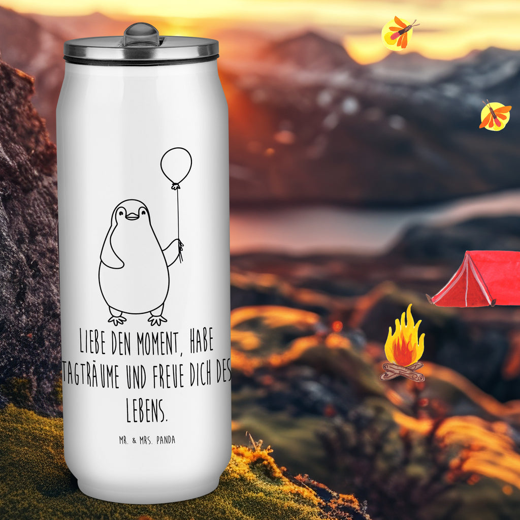 Getränkedosen Trinkflasche Pinguin Luftballon Getränkedose, Trinkflasche, Pinguin, Pinguine, Luftballon, Tagträume, Lebenslust, Geschenk Freundin, Geschenkidee, beste Freundin, Motivation, Neustart, neues Leben, Liebe, Glück