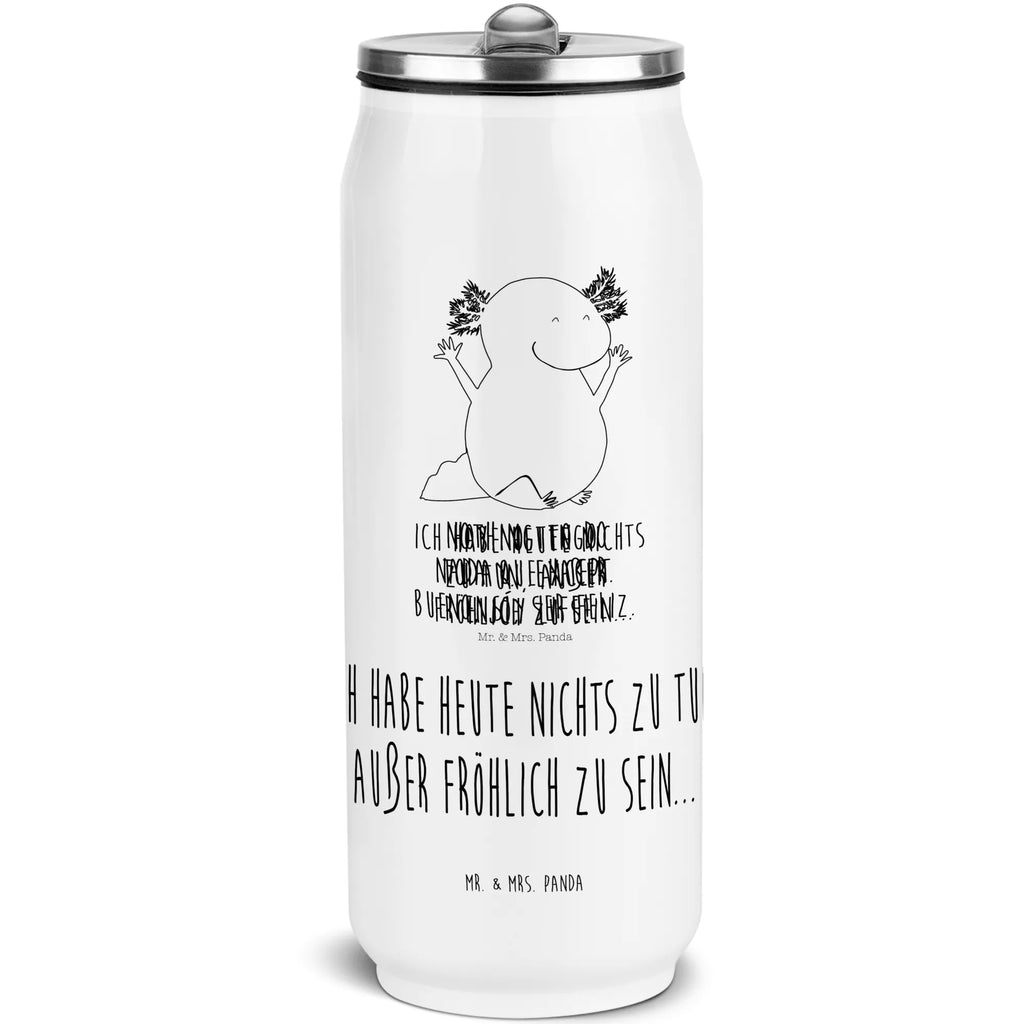 Getränkedosen Trinkflasche Axolotl Hurra Getränkedose, Trinkflasche, Axolotl, Molch, Axolot, Schwanzlurch, Lurch, Lurche, fröhlich, Spaß, Freude, Motivation, Zufriedenheit