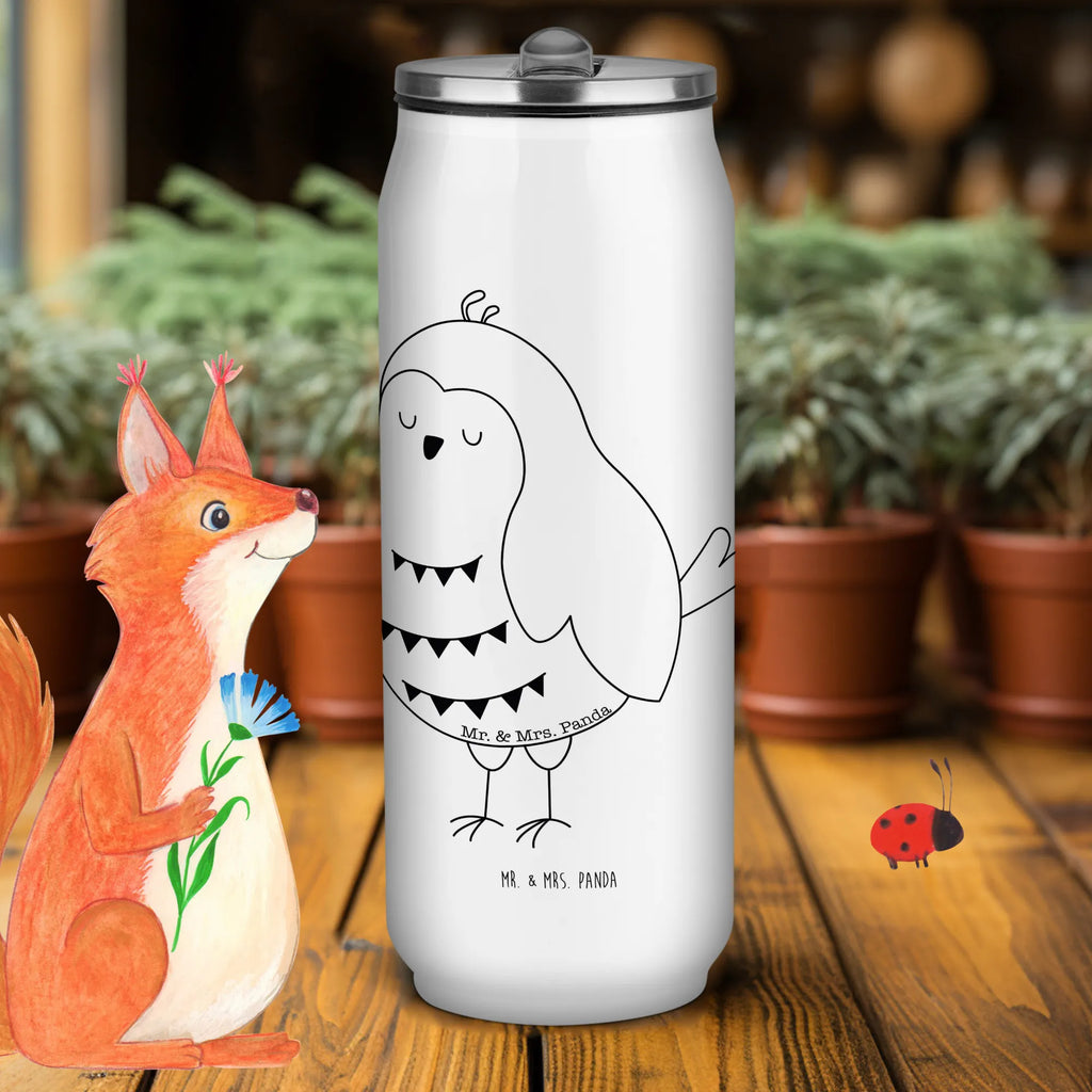 Getränkedosen Trinkflasche Eule Zufrieden Getränkedose, Trinkflasche, Eule, Eule Spruch, Eule deko, Owl, Liebe Spruch, Romantisch, Wortspiel lustig, Spruch schön, Geschenk Hochzeitstag