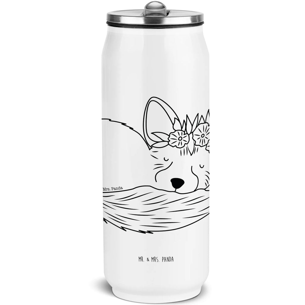 Getränkedosen Trinkflasche Wüstenfuchs Blumen Getränkedose, Trinkflasche, Afrika, Wildtiere, Wüste, Wüstenfuchs, Blumen, Blumenkranz, Glücklich