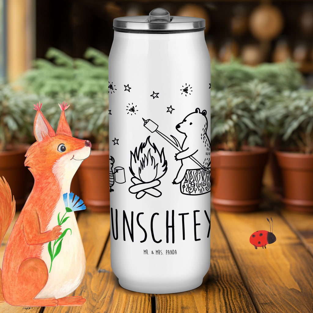 Personalisierte Getränkedosen Trinkflasche Bär & Marienkäfer Lagerfeuer Personalisierte Getränkedose, Personalisierte Trinkflasche, Trinkflasche mit Namen, Bär, Teddy, Teddybär, Lagerfeuer