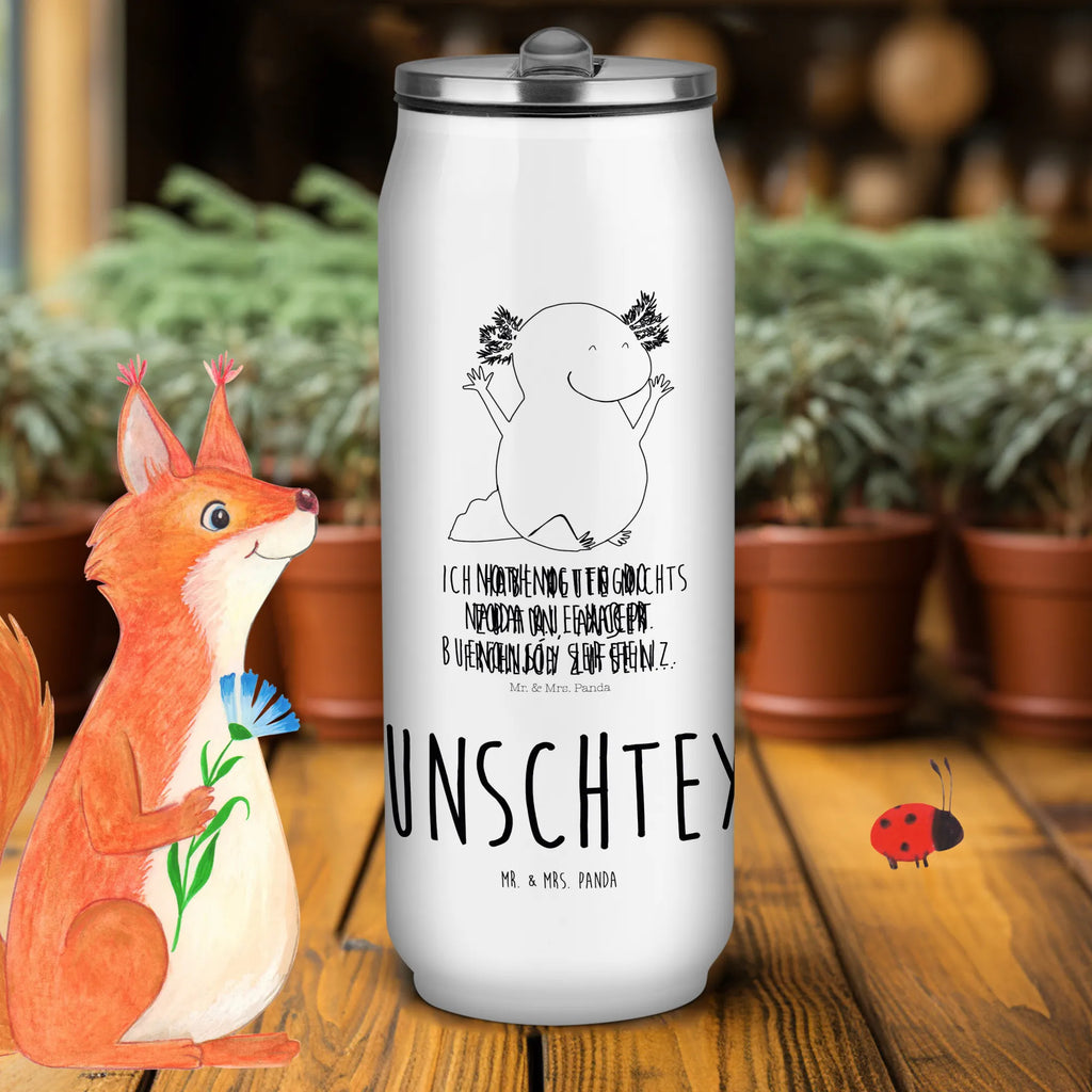 Personalisierte Getränkedosen Trinkflasche Axolotl Hurra Personalisierte Getränkedose, Personalisierte Trinkflasche, Trinkflasche mit Namen, Axolotl, Molch, Axolot, Schwanzlurch, Lurch, Lurche, fröhlich, Spaß, Freude, Motivation, Zufriedenheit