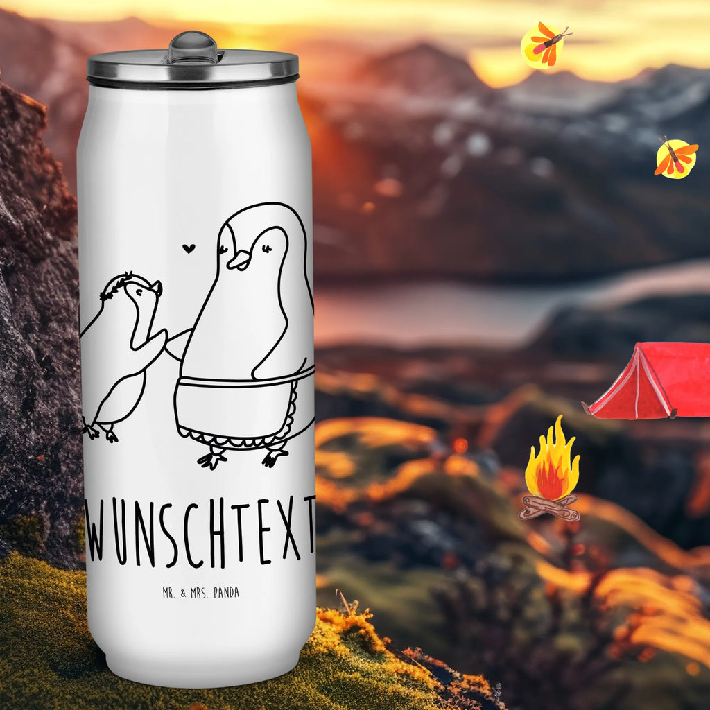 Personalisierte Getränkedosen Trinkflasche Pinguin mit Kind Personalisierte Getränkedose, Personalisierte Trinkflasche, Trinkflasche mit Namen, Familie, Vatertag, Muttertag, Bruder, Schwester, Mama, Papa, Oma, Opa, Geschenk, Mami, Mutti, Mutter, Geburststag