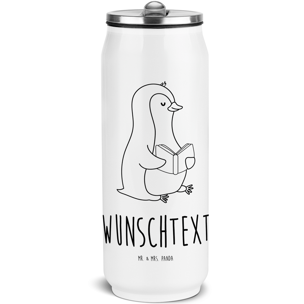 Personalisierte Getränkedosen Trinkflasche Pinguin Buch Personalisierte Getränkedose, Personalisierte Trinkflasche, Trinkflasche mit Namen, Pinguin, Pinguine, Buch, Lesen, Bücherwurm, Nichtstun, Faulenzen, Ferien, Urlaub, Freizeit