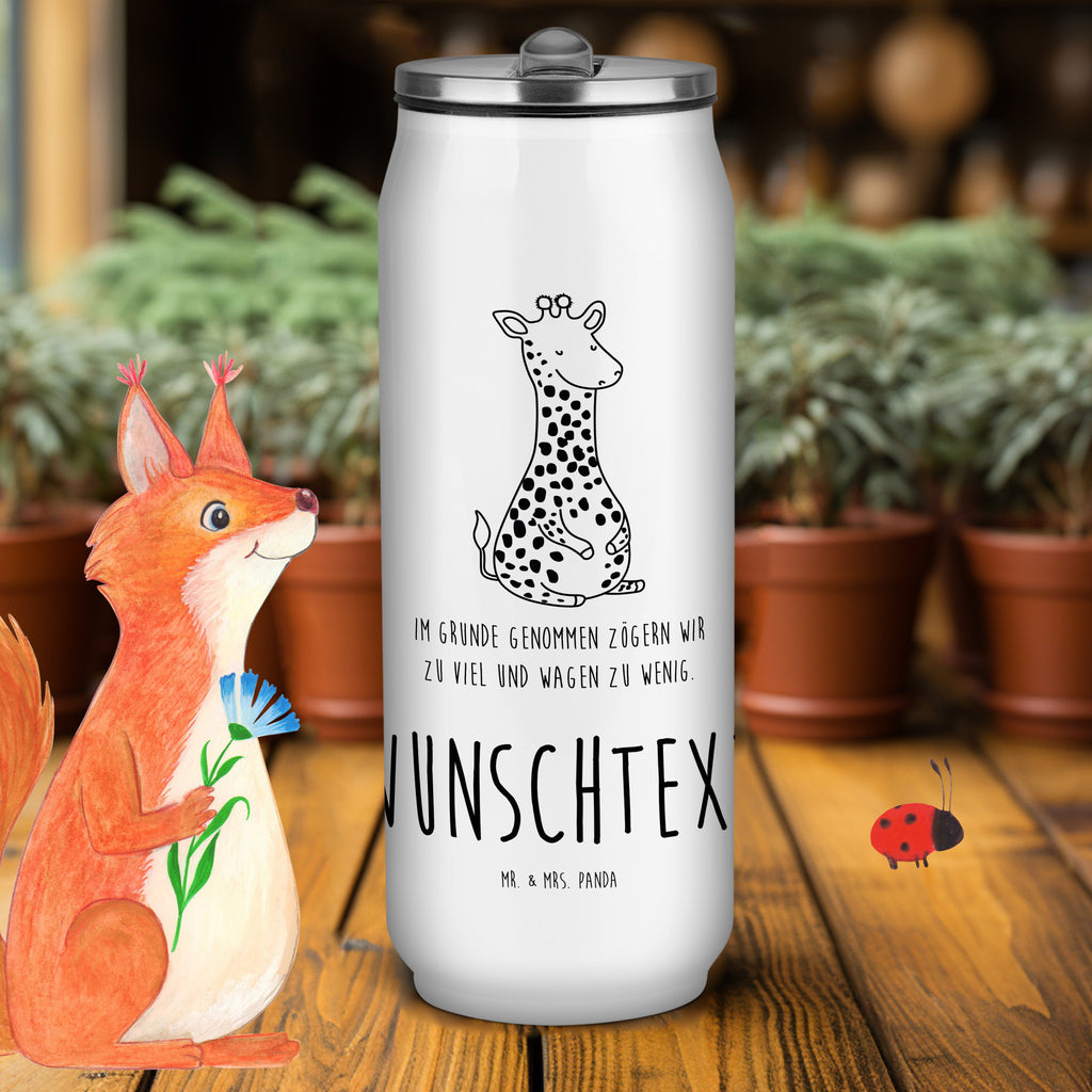 Personalisierte Getränkedosen Trinkflasche Giraffe Zufrieden Personalisierte Getränkedose, Personalisierte Trinkflasche, Trinkflasche mit Namen, Afrika, Wildtiere, Giraffe, Zufrieden, Glück, Abenteuer