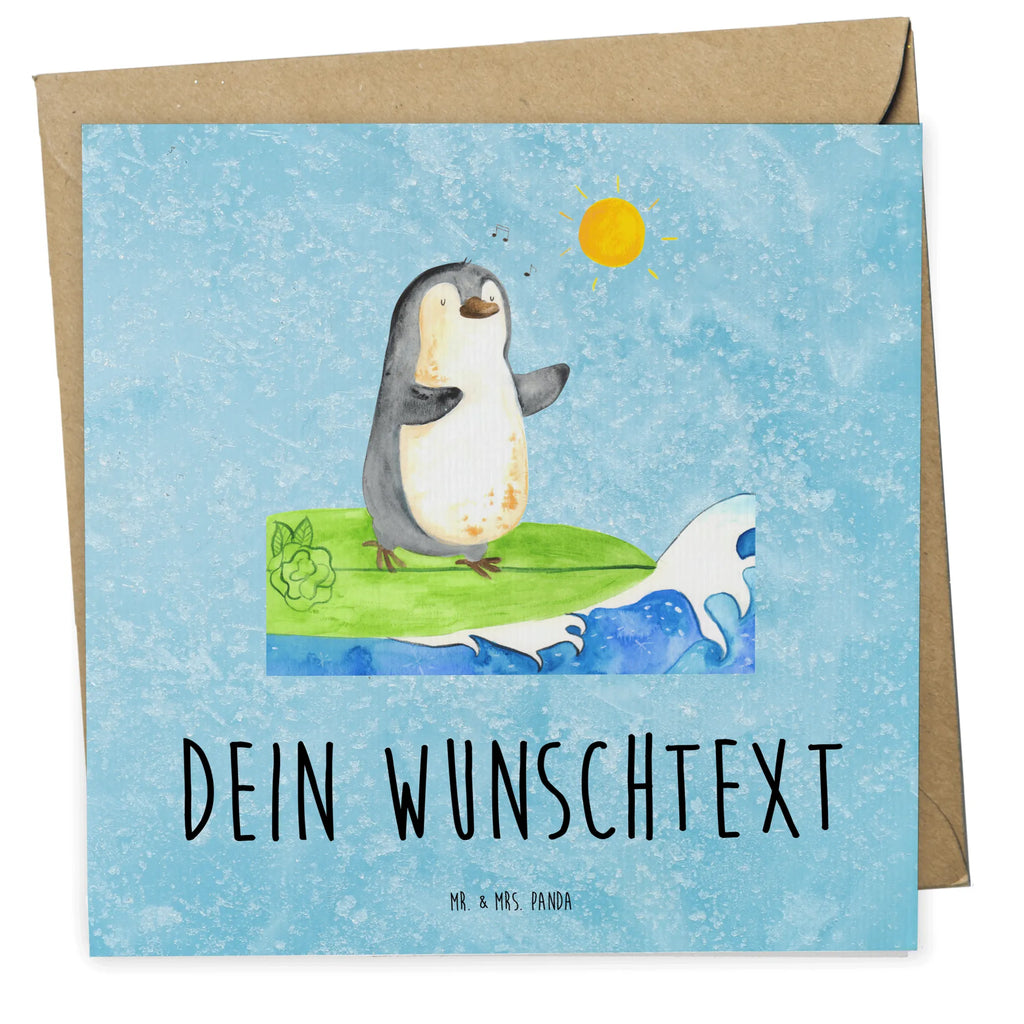 Personalisierte Deluxe Karte Pinguin Surfer Personalisierte Grußkarte, Personalisiertere Klappkarte, Personalisierte Einladungskarte, Personalisierte Glückwunschkarte, Personalisierte Hochzeitskarte, Personalisierte Geburtstagskarte, Grußkarte mit Namen, Grußkarte selber drucken, Grußkarte selbst gestalten, Grußkarte mit persönlichen Nachrichten, Grußkarte als Geldgeschenk, Grußkarten personalisiert, Personalisierte Karte, Pinguin, Pinguine, surfen, Surfer, Hawaii, Urlaub, Wellen, Wellen reiten, Portugal