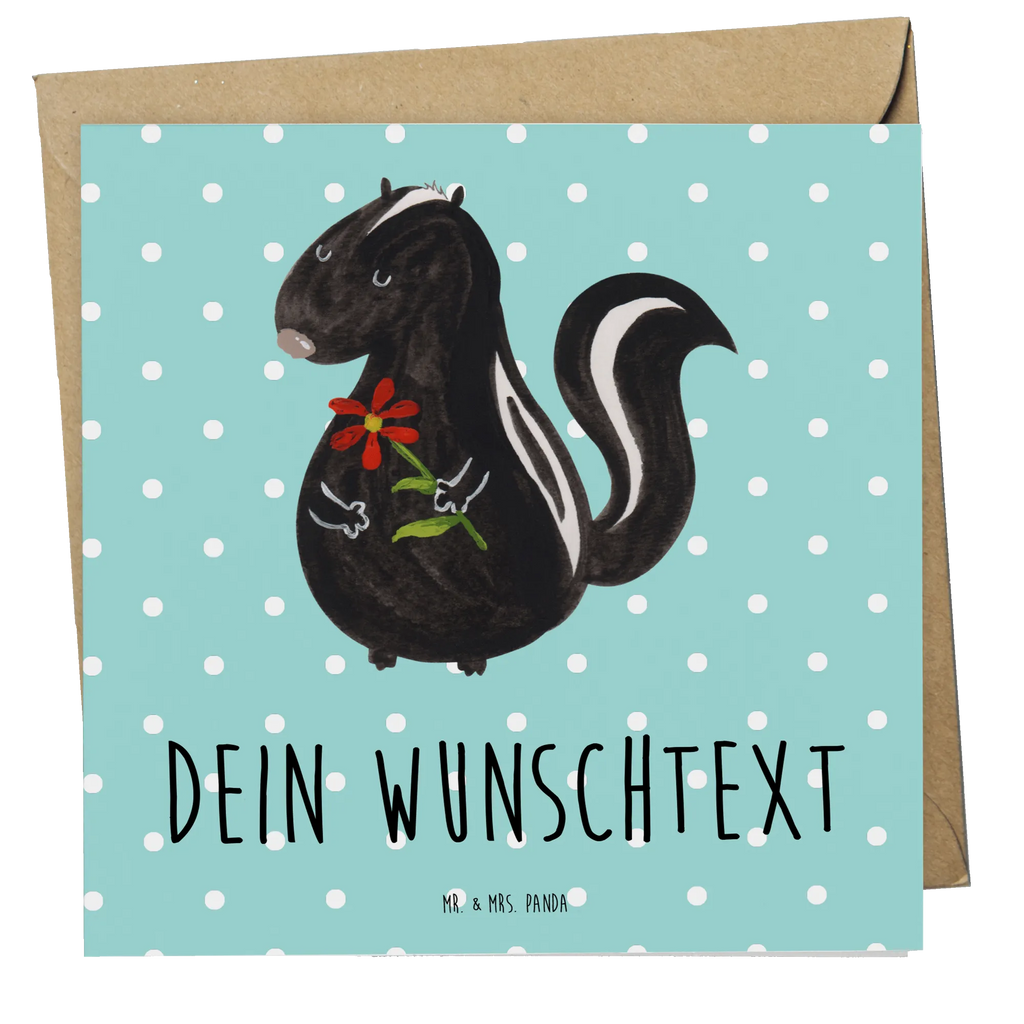 Personalisierte Deluxe Karte Stinktier Blume Personalisierte Grußkarte, Personalisiertere Klappkarte, Personalisierte Einladungskarte, Personalisierte Glückwunschkarte, Personalisierte Hochzeitskarte, Personalisierte Geburtstagskarte, Grußkarte mit Namen, Grußkarte selber drucken, Grußkarte selbst gestalten, Grußkarte mit persönlichen Nachrichten, Grußkarte als Geldgeschenk, Grußkarten personalisiert, Personalisierte Karte, Stinktier, Skunk, Wildtier, Raubtier, Stinker, Stinki, Tagträumer, verträumt, Dreams, Träume