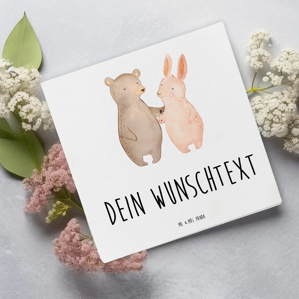 Personalisierte Deluxe Karte Bär und Hase Umarmen Personalisierte Grußkarte, Personalisiertere Klappkarte, Personalisierte Einladungskarte, Personalisierte Glückwunschkarte, Personalisierte Hochzeitskarte, Personalisierte Geburtstagskarte, Grußkarte mit Namen, Grußkarte selber drucken, Grußkarte selbst gestalten, Grußkarte mit persönlichen Nachrichten, Grußkarte als Geldgeschenk, Grußkarten personalisiert, Personalisierte Karte, Liebe, Partner, Freund, Freundin, Ehemann, Ehefrau, Heiraten, Verlobung, Heiratsantrag, Liebesgeschenk, Jahrestag, Hocheitstag, Freunde, bester Freund, Hase, Bär, Bärchen, best friends