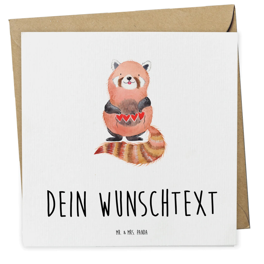 Personalisierte Deluxe Karte Roter Panda Personalisierte Grußkarte, Personalisiertere Klappkarte, Personalisierte Einladungskarte, Personalisierte Glückwunschkarte, Personalisierte Hochzeitskarte, Personalisierte Geburtstagskarte, Grußkarte mit Namen, Grußkarte selber drucken, Grußkarte selbst gestalten, Grußkarte mit persönlichen Nachrichten, Grußkarte als Geldgeschenk, Grußkarten personalisiert, Personalisierte Karte, Tiermotive, Gute Laune, lustige Sprüche, Tiere, Panda, Liebe, Rot, Herz, Liebling, Lieblingsmensch