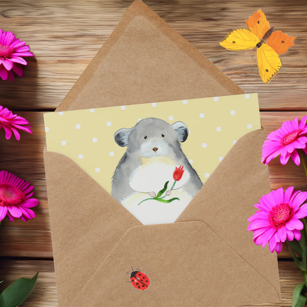 Personalisierte Deluxe Karte Chinchilla Blume Personalisierte Grußkarte, Personalisiertere Klappkarte, Personalisierte Einladungskarte, Personalisierte Glückwunschkarte, Personalisierte Hochzeitskarte, Personalisierte Geburtstagskarte, Grußkarte mit Namen, Grußkarte selber drucken, Grußkarte selbst gestalten, Grußkarte mit persönlichen Nachrichten, Grußkarte als Geldgeschenk, Grußkarten personalisiert, Personalisierte Karte, Tiermotive, Gute Laune, lustige Sprüche, Tiere, Chinchilla, Chinchillas, Liebeskummer, Kummer, Depressionen, traurig sein, Chaos, Glücklichsein, Büro, Büroalltag