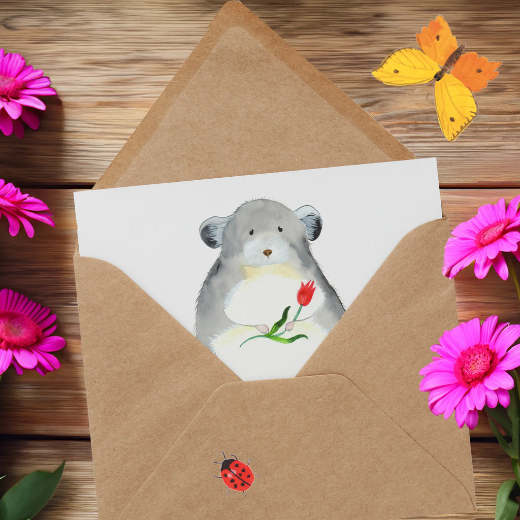 Personalisierte Deluxe Karte Chinchilla Blume Personalisierte Grußkarte, Personalisiertere Klappkarte, Personalisierte Einladungskarte, Personalisierte Glückwunschkarte, Personalisierte Hochzeitskarte, Personalisierte Geburtstagskarte, Grußkarte mit Namen, Grußkarte selber drucken, Grußkarte selbst gestalten, Grußkarte mit persönlichen Nachrichten, Grußkarte als Geldgeschenk, Grußkarten personalisiert, Personalisierte Karte, Tiermotive, Gute Laune, lustige Sprüche, Tiere, Chinchilla, Chinchillas, Liebeskummer, Kummer, Depressionen, traurig sein, Chaos, Glücklichsein, Büro, Büroalltag