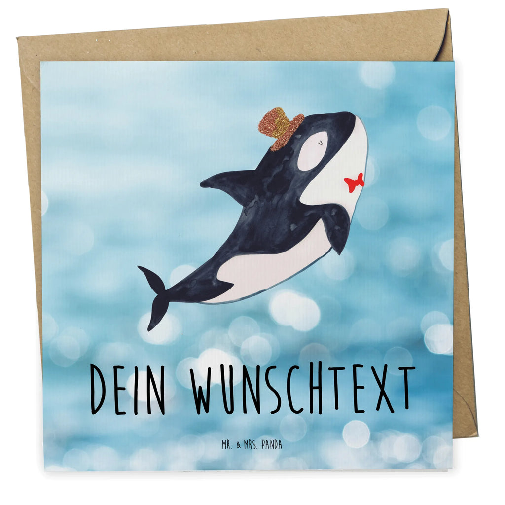 Personalisierte Deluxe Karte Orca Zylinder Personalisierte Grußkarte, Personalisiertere Klappkarte, Personalisierte Einladungskarte, Personalisierte Glückwunschkarte, Personalisierte Hochzeitskarte, Personalisierte Geburtstagskarte, Grußkarte mit Namen, Grußkarte selber drucken, Grußkarte selbst gestalten, Grußkarte mit persönlichen Nachrichten, Grußkarte als Geldgeschenk, Grußkarten personalisiert, Personalisierte Karte, Meerestiere, Meer, Urlaub, Narwal, Glitter, Konfetti, Glitzer, Geburtstag, Feier, Fete, Fest, Glückwunsch, Orca