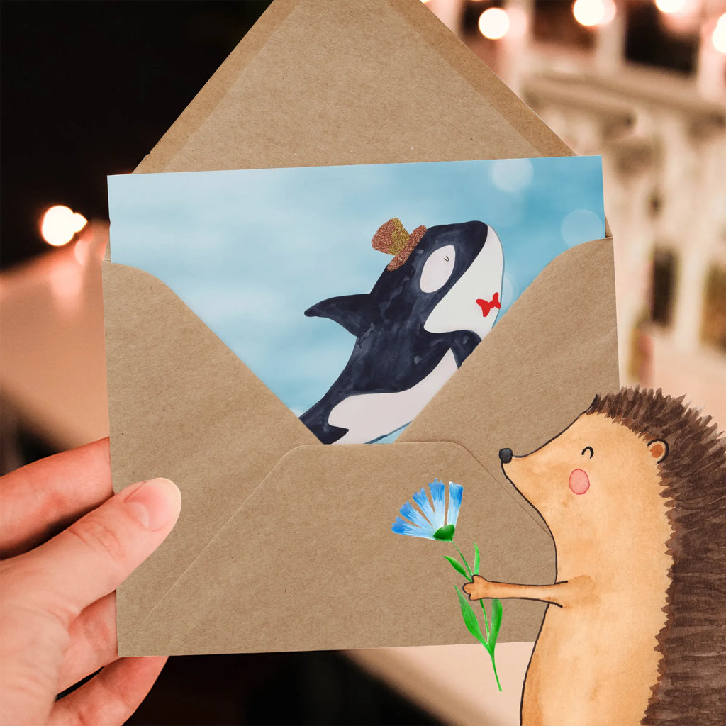 Personalisierte Deluxe Karte Orca Zylinder Personalisierte Grußkarte, Personalisiertere Klappkarte, Personalisierte Einladungskarte, Personalisierte Glückwunschkarte, Personalisierte Hochzeitskarte, Personalisierte Geburtstagskarte, Grußkarte mit Namen, Grußkarte selber drucken, Grußkarte selbst gestalten, Grußkarte mit persönlichen Nachrichten, Grußkarte als Geldgeschenk, Grußkarten personalisiert, Personalisierte Karte, Meerestiere, Meer, Urlaub, Narwal, Glitter, Konfetti, Glitzer, Geburtstag, Feier, Fete, Fest, Glückwunsch, Orca