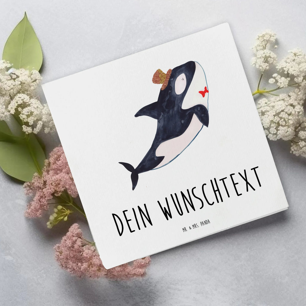 Personalisierte Deluxe Karte Orca Zylinder Personalisierte Grußkarte, Personalisiertere Klappkarte, Personalisierte Einladungskarte, Personalisierte Glückwunschkarte, Personalisierte Hochzeitskarte, Personalisierte Geburtstagskarte, Grußkarte mit Namen, Grußkarte selber drucken, Grußkarte selbst gestalten, Grußkarte mit persönlichen Nachrichten, Grußkarte als Geldgeschenk, Grußkarten personalisiert, Personalisierte Karte, Meerestiere, Meer, Urlaub, Narwal, Glitter, Konfetti, Glitzer, Geburtstag, Feier, Fete, Fest, Glückwunsch, Orca