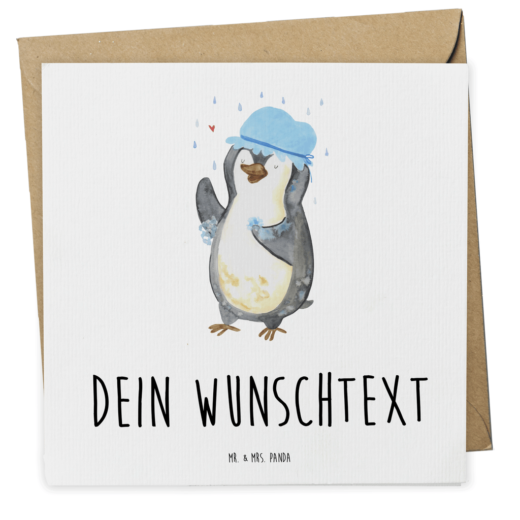 Personalisierte Deluxe Karte Pinguin Duschen Personalisierte Grußkarte, Personalisiertere Klappkarte, Personalisierte Einladungskarte, Personalisierte Glückwunschkarte, Personalisierte Hochzeitskarte, Personalisierte Geburtstagskarte, Grußkarte mit Namen, Grußkarte selber drucken, Grußkarte selbst gestalten, Grußkarte mit persönlichen Nachrichten, Grußkarte als Geldgeschenk, Grußkarten personalisiert, Personalisierte Karte, Pinguin, Pinguine, Dusche, duschen, Lebensmotto, Motivation, Neustart, Neuanfang, glücklich sein