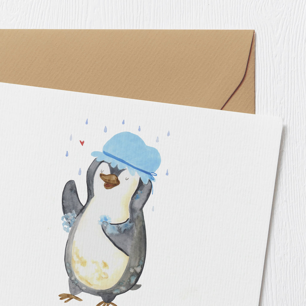 Personalisierte Deluxe Karte Pinguin Duschen Personalisierte Grußkarte, Personalisiertere Klappkarte, Personalisierte Einladungskarte, Personalisierte Glückwunschkarte, Personalisierte Hochzeitskarte, Personalisierte Geburtstagskarte, Grußkarte mit Namen, Grußkarte selber drucken, Grußkarte selbst gestalten, Grußkarte mit persönlichen Nachrichten, Grußkarte als Geldgeschenk, Grußkarten personalisiert, Personalisierte Karte, Pinguin, Pinguine, Dusche, duschen, Lebensmotto, Motivation, Neustart, Neuanfang, glücklich sein