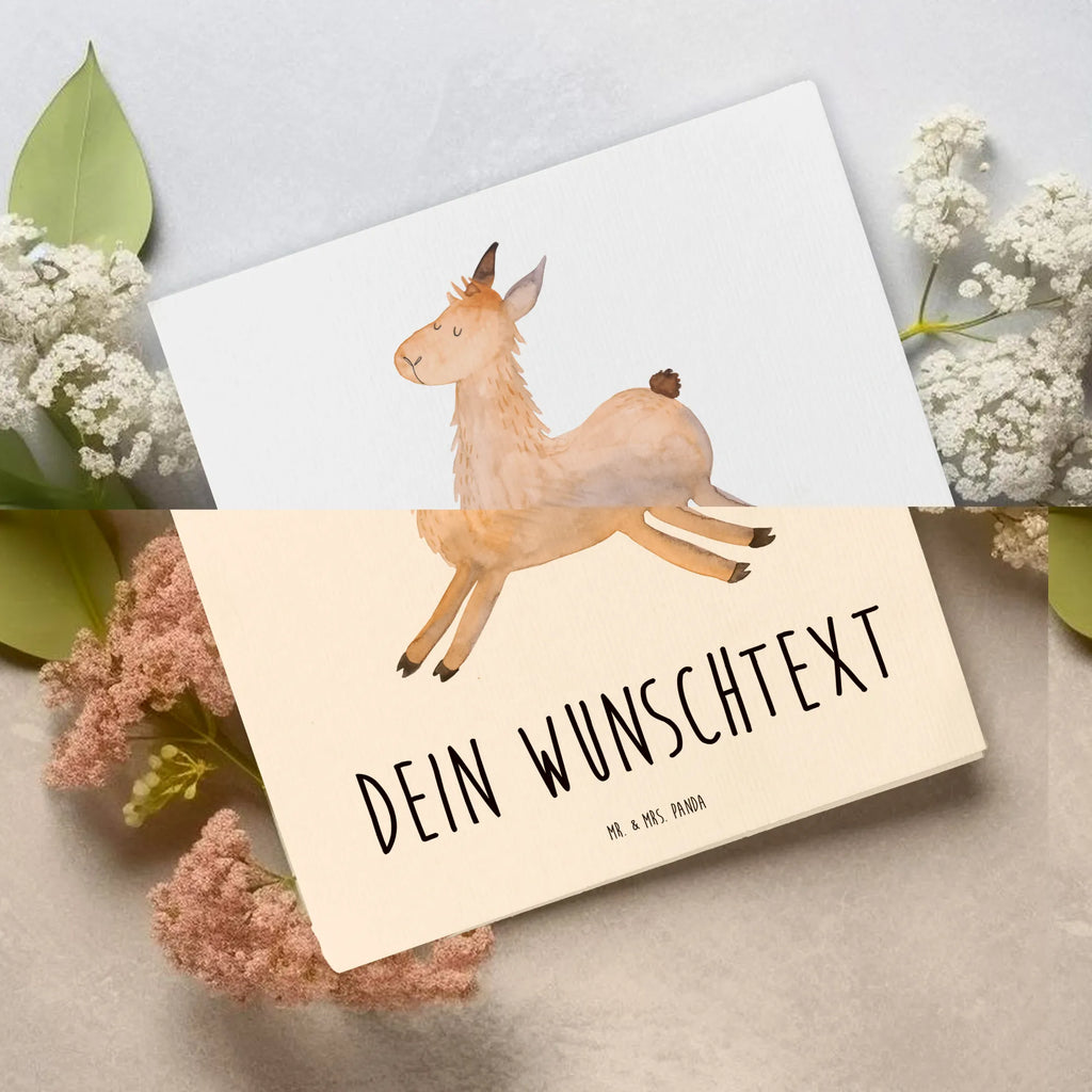 Personalisierte Deluxe Karte Lama Springen Personalisierte Grußkarte, Personalisiertere Klappkarte, Personalisierte Einladungskarte, Personalisierte Glückwunschkarte, Personalisierte Hochzeitskarte, Personalisierte Geburtstagskarte, Grußkarte mit Namen, Grußkarte selber drucken, Grußkarte selbst gestalten, Grußkarte mit persönlichen Nachrichten, Grußkarte als Geldgeschenk, Grußkarten personalisiert, Personalisierte Karte, Lama, Alpaka, Lamas, Lieblingstag, Happy day, fröhlich, Glück, Freundin, Liebeskummer, Neustart, guten Morgen, Start, Prüfung, Abitur